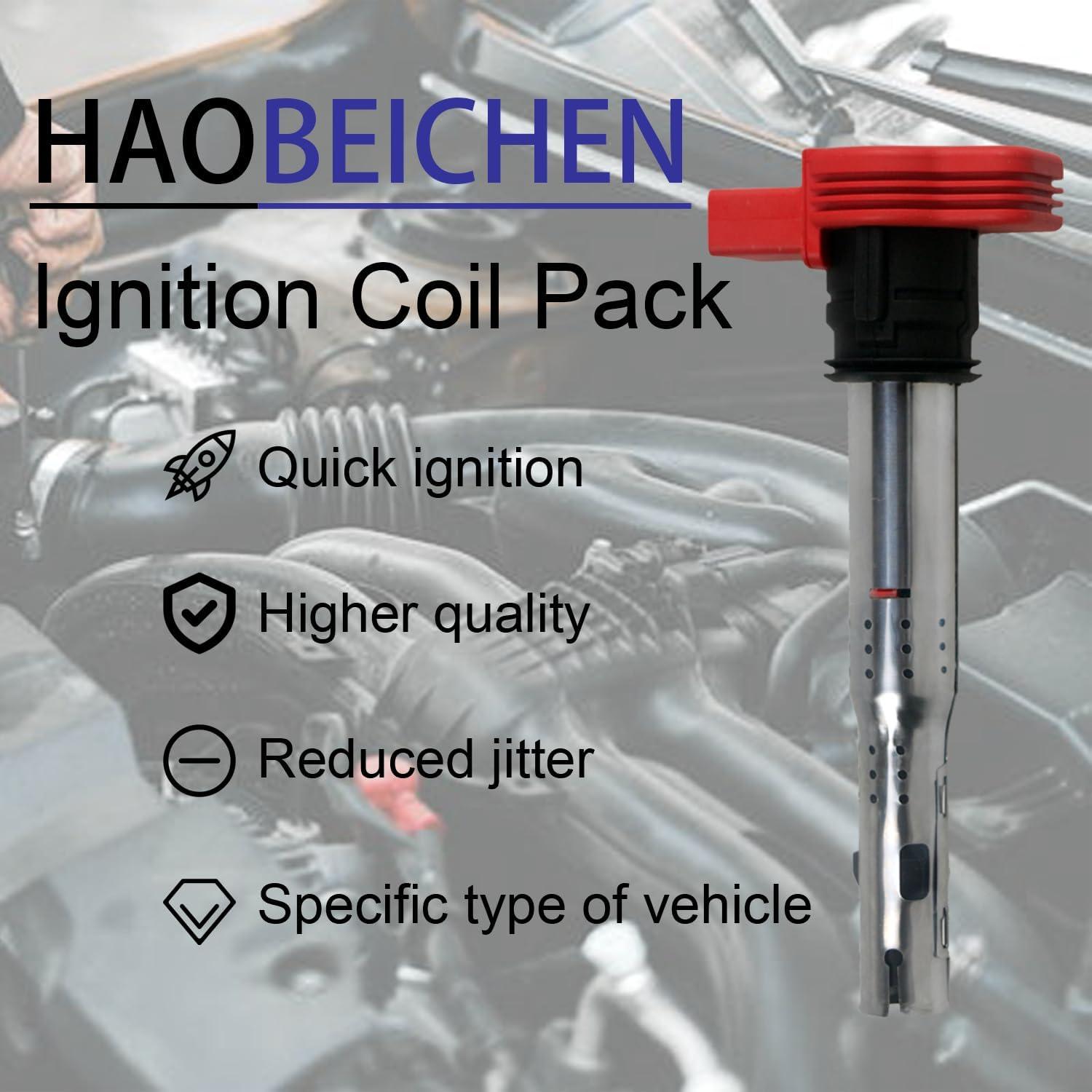 Juego de 4 Bobinas de Encendido HAOBEICHEN UF529 para Audi y VW