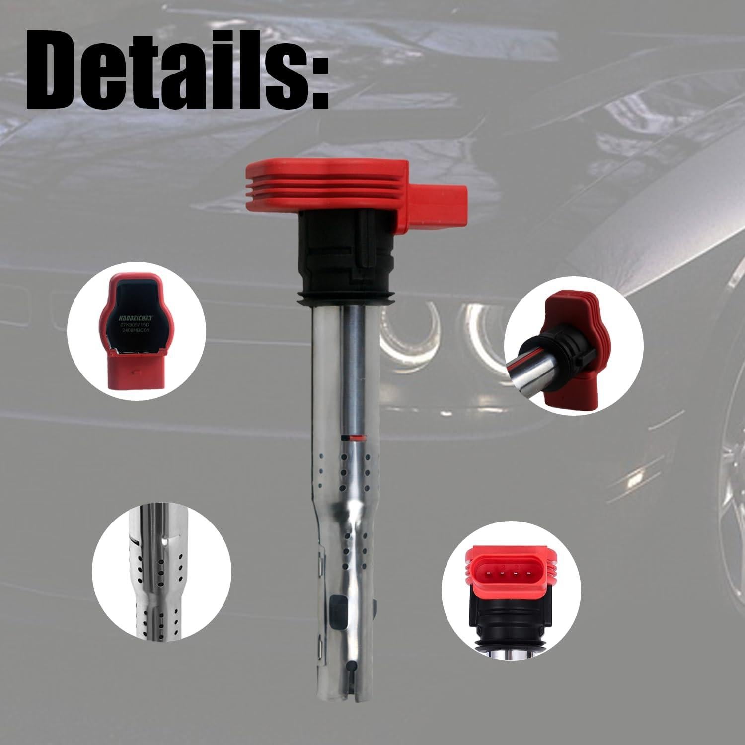 Juego de 4 Bobinas de Encendido HAOBEICHEN UF529 para Audi y VW