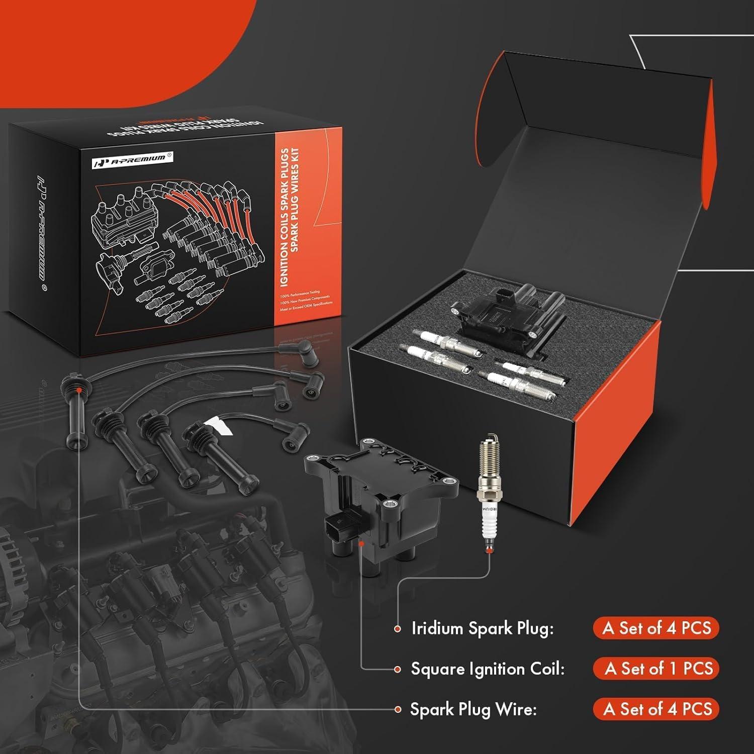 Bobinas de Encendido y Bujías de Iridio A-Premium para Ford Fiesta 2011-2019 1.6L