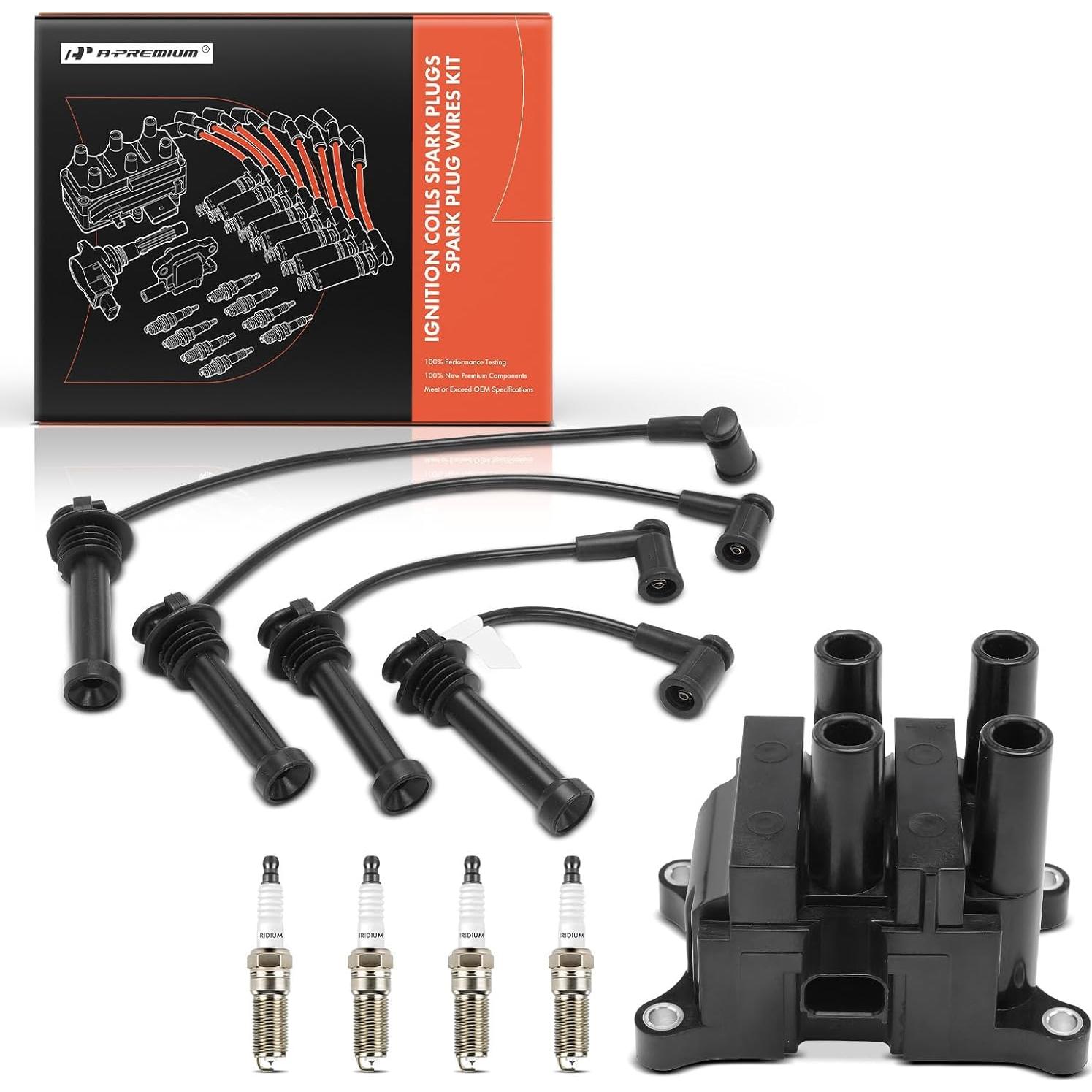 Bobinas de Encendido y Bujías de Iridio A-Premium para Ford Fiesta 2011-2019 1.6L