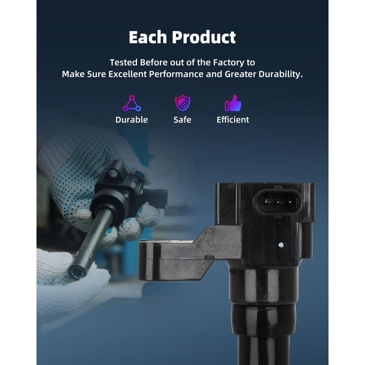 Bobinas de Encendido ECCPP UF736 + 3 Bujías Iridio para Ford