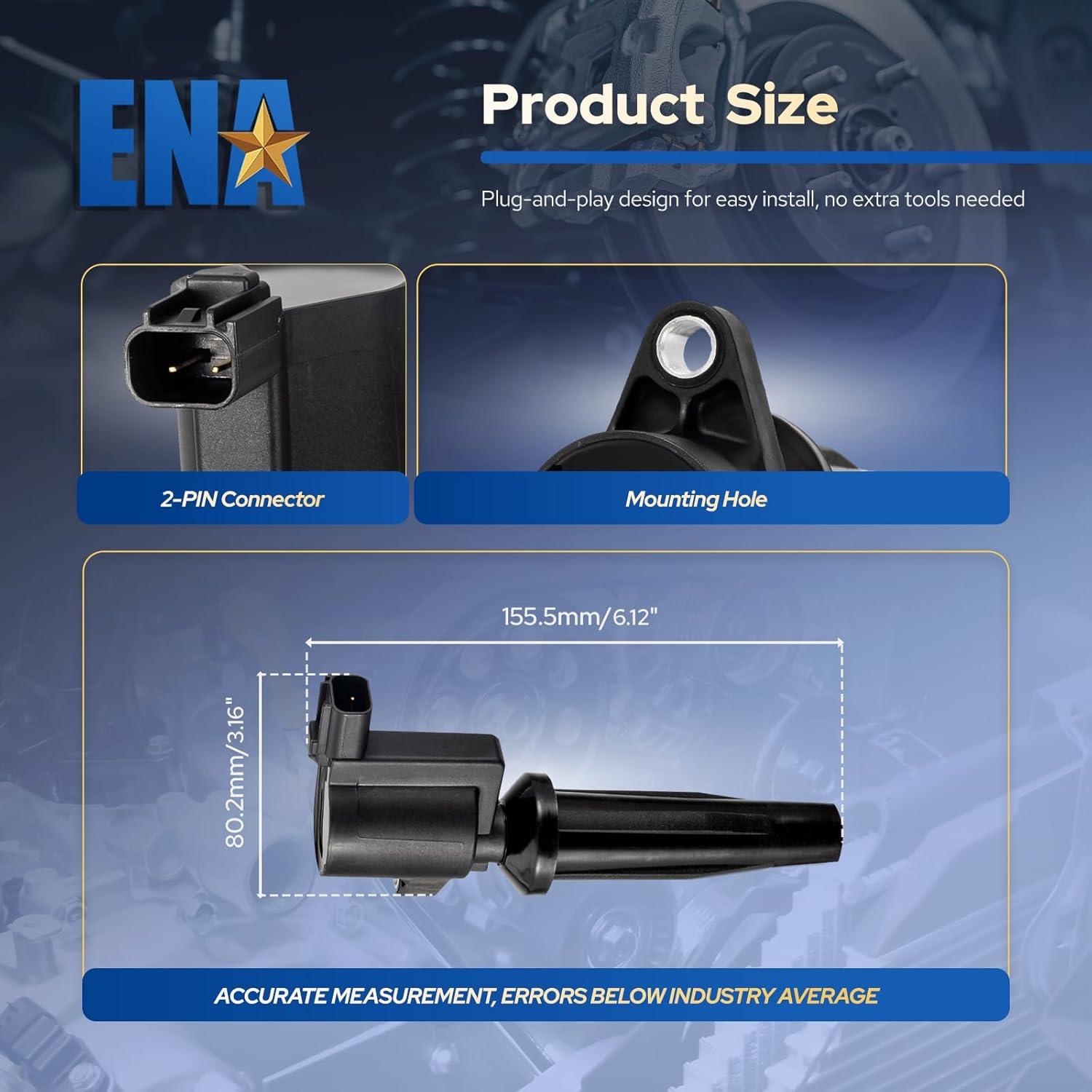 ENA Juego de 4 Bobinas de Encendido para Ford Mazda 2.0L 2.3L