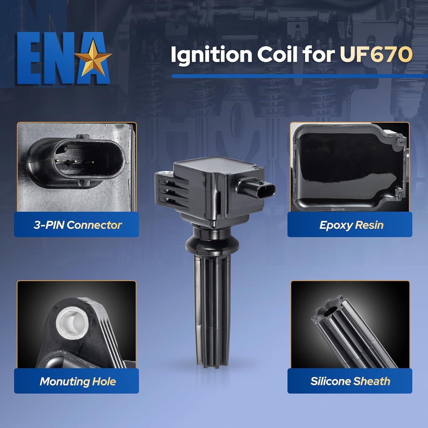 Juego de 4 Bobinas de Encendido ENA para Ford 2.0L L4