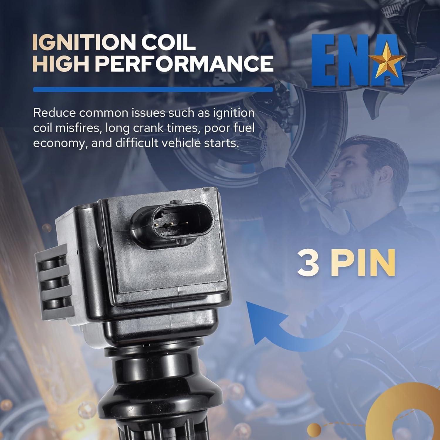 Juego de 4 Bobinas de Encendido ENA para Ford 2.0L L4