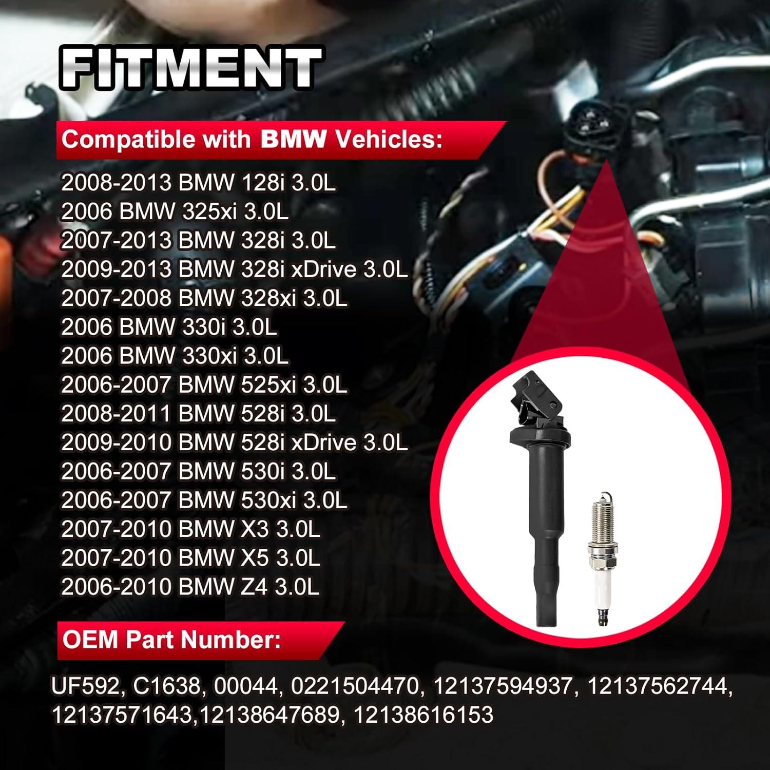 Juego de 6 Bobinas de Encendido TEMSONE para BMW 3.0L