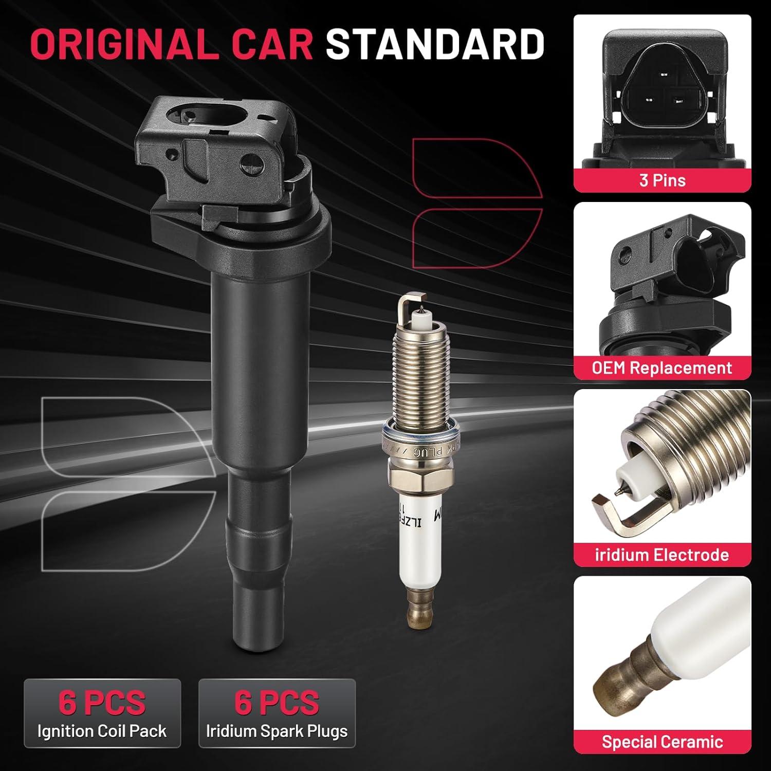 Bobinas de Encendido y Bujías BDFHYK para BMW 6 Piezas