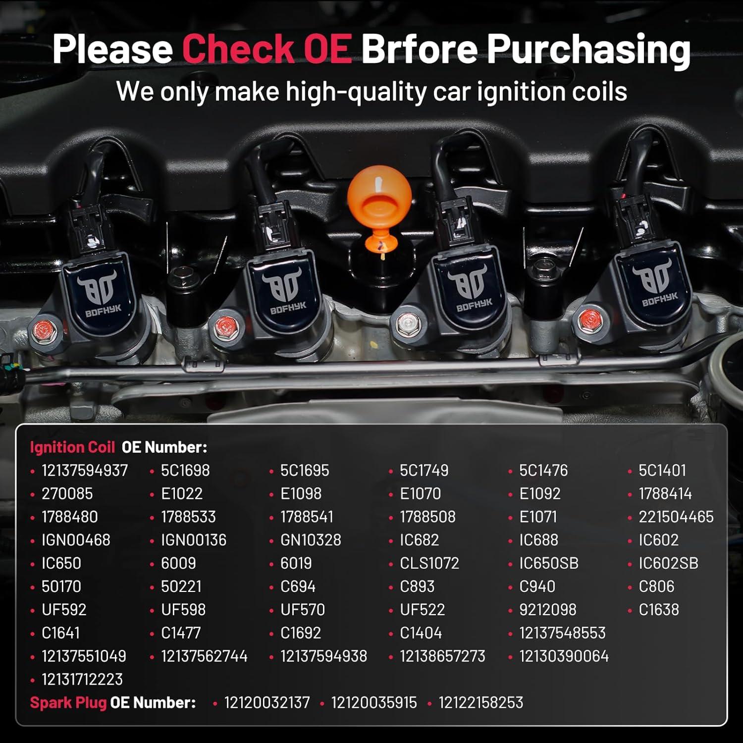 Bobinas de Encendido y Bujías BDFHYK para BMW 6 Piezas