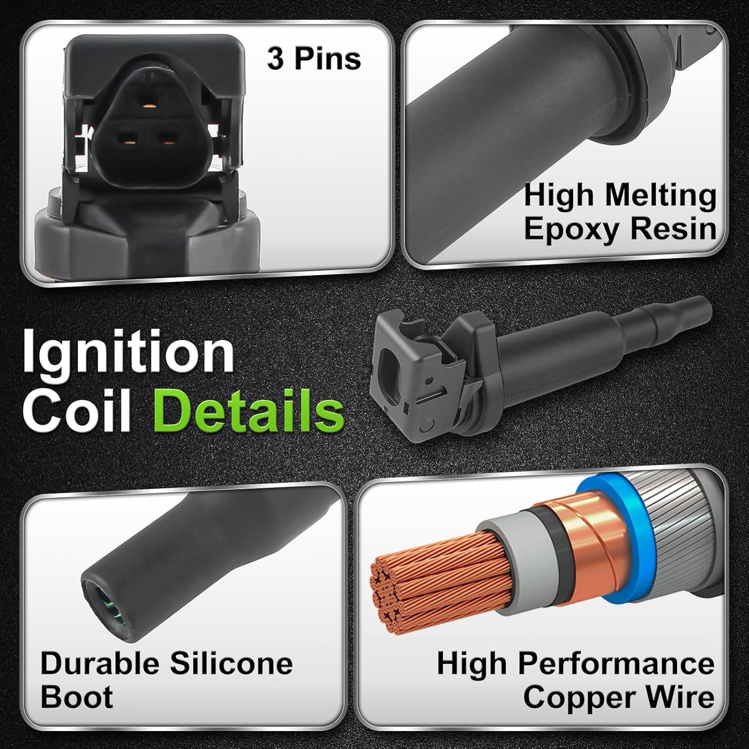 Juego de 4 Bobinas de Encendido y Bujía Iridio Partszen