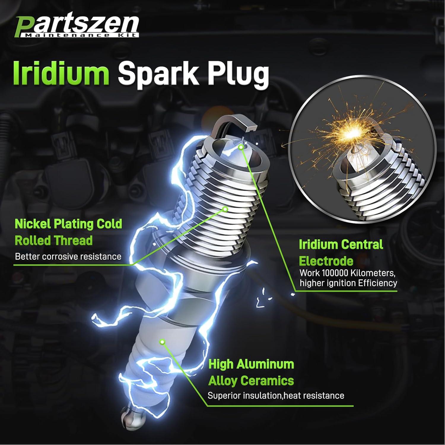 Juego de 4 Bobinas de Encendido y Bujía Iridio Partszen