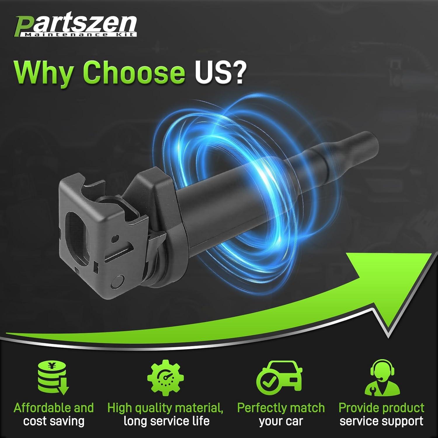 Juego de 4 Bobinas de Encendido y Bujía Iridio Partszen