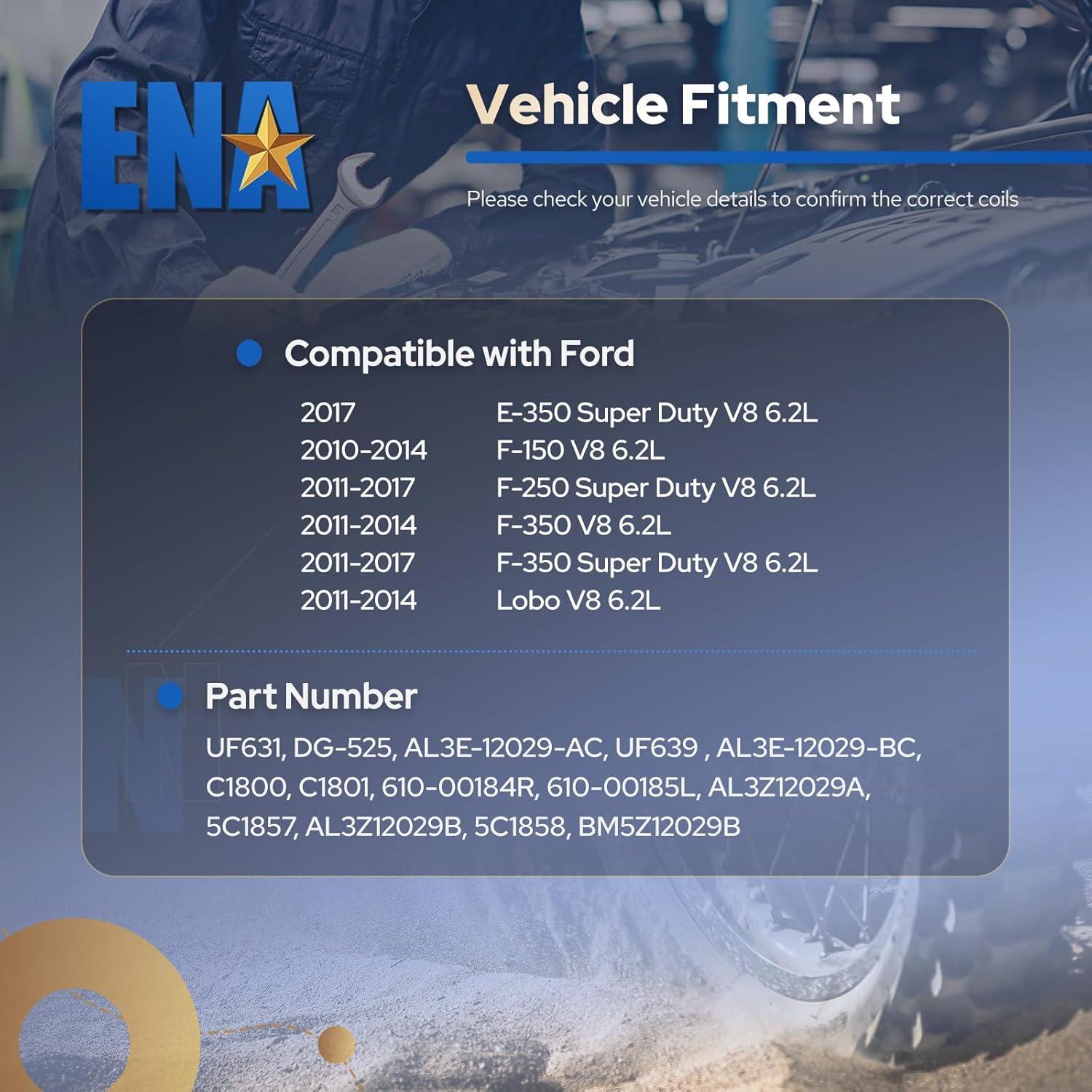 Pack 8 Bobinas de Encendido ENA 6.2L V8 para Ford F-150 F-250 F-350