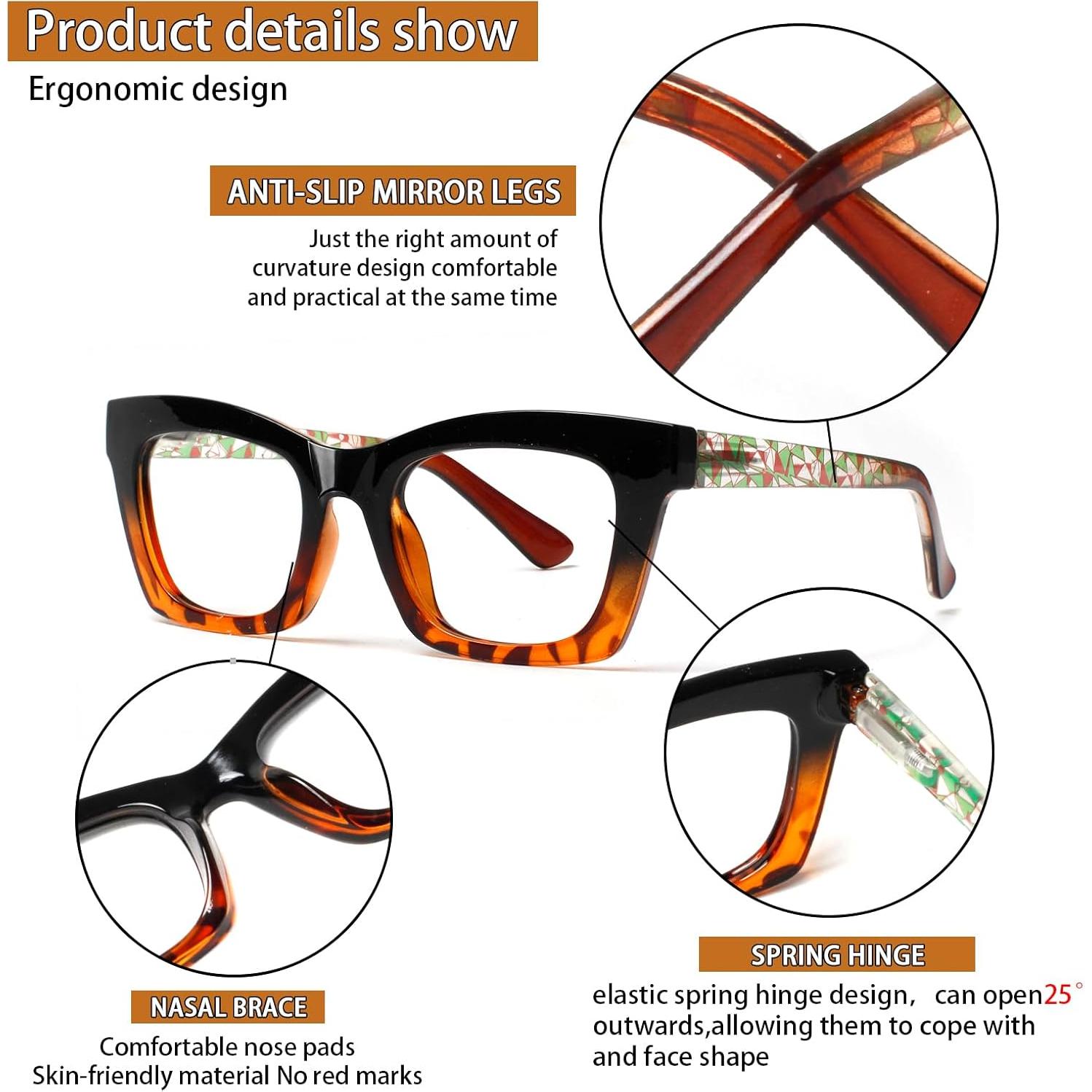 Paquete de 6 Gafas de Lectura ZOECENT con Bloqueo Luz Azul