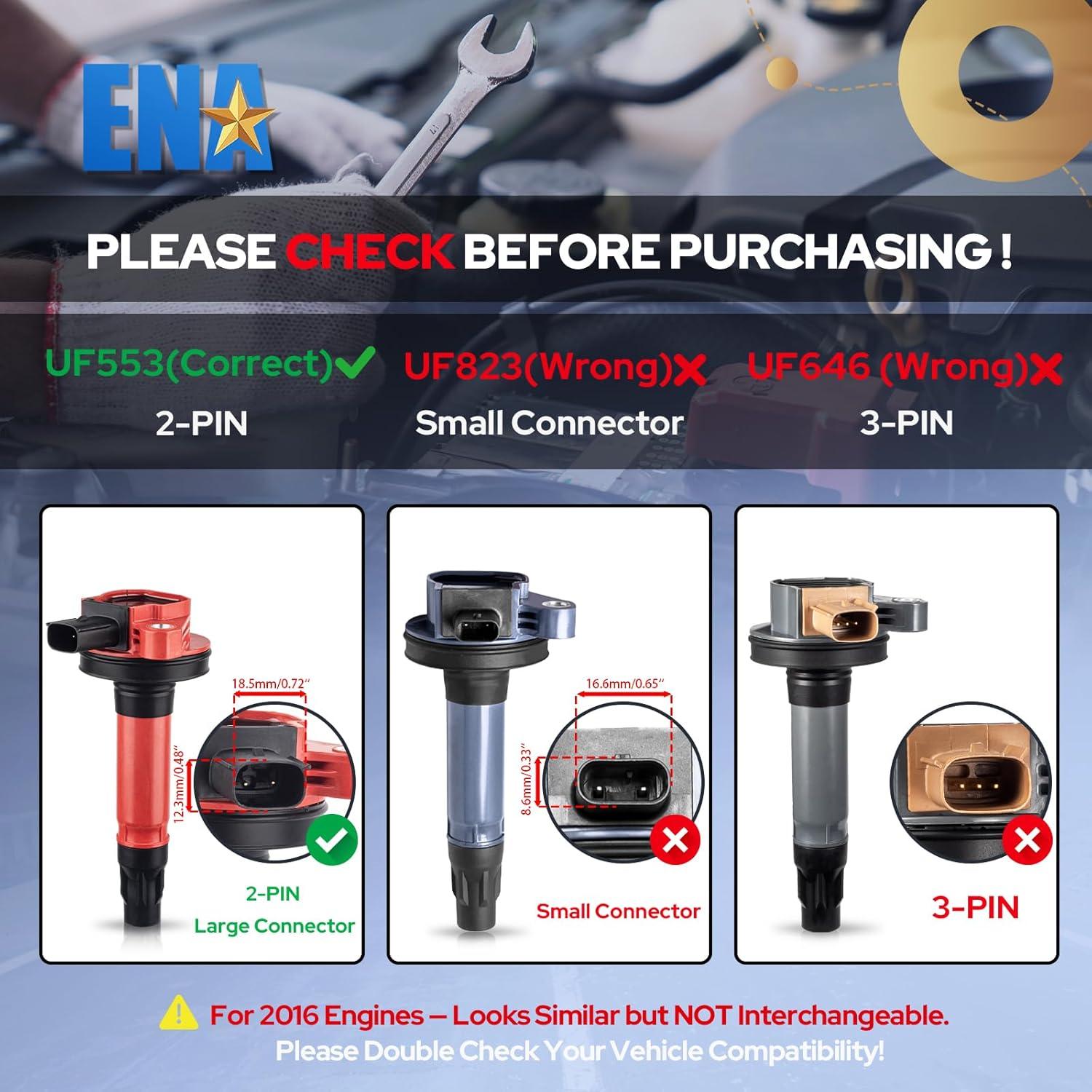 ENA Juego de 6 Bobinas de Encendido y 6 Bujías Platino V6 3.5L 3.7L