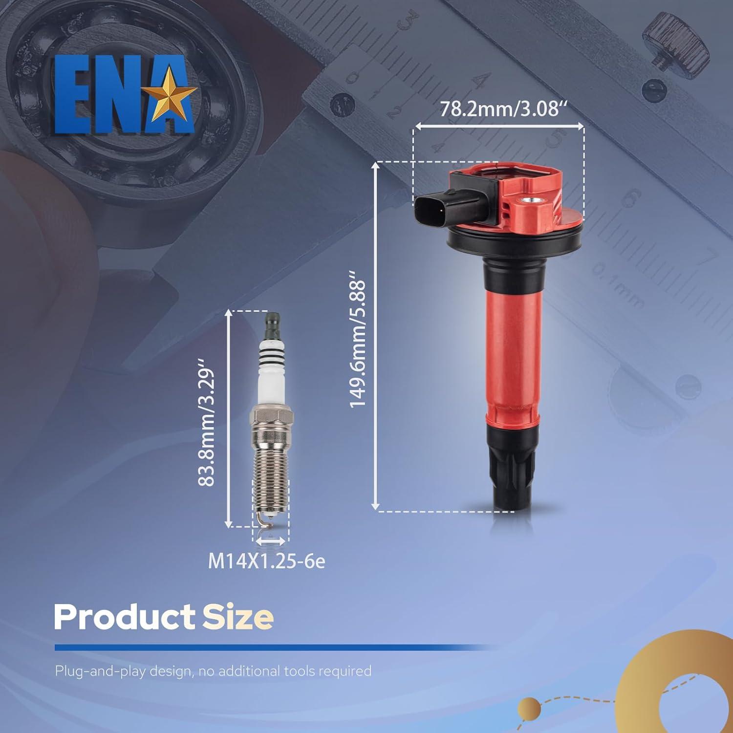 ENA Juego de 6 Bobinas de Encendido y 6 Bujías Platino V6 3.5L 3.7L