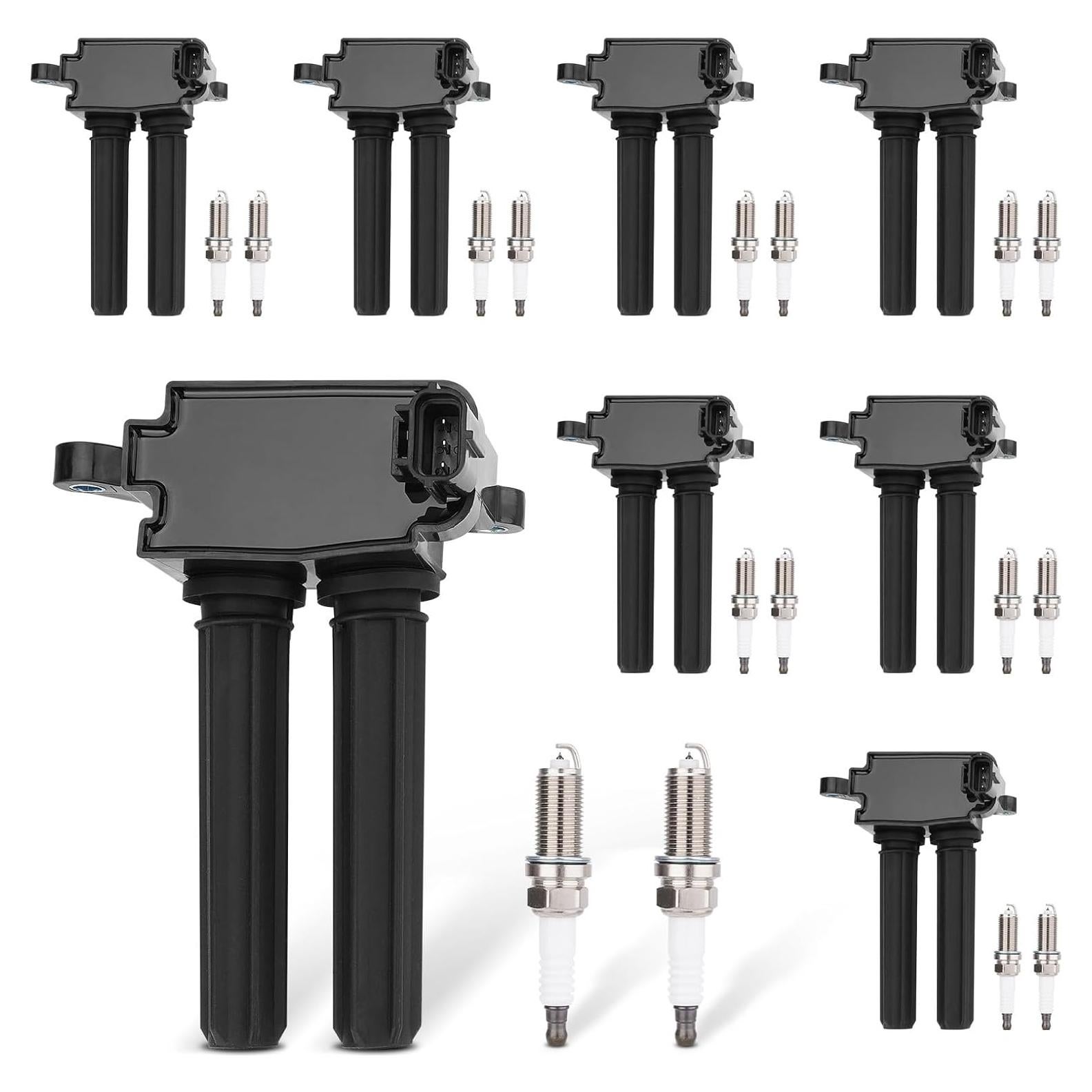 Juego de 8 Bobinas de Encendido GDUKOP UF504 + 16 Bujías Iridio