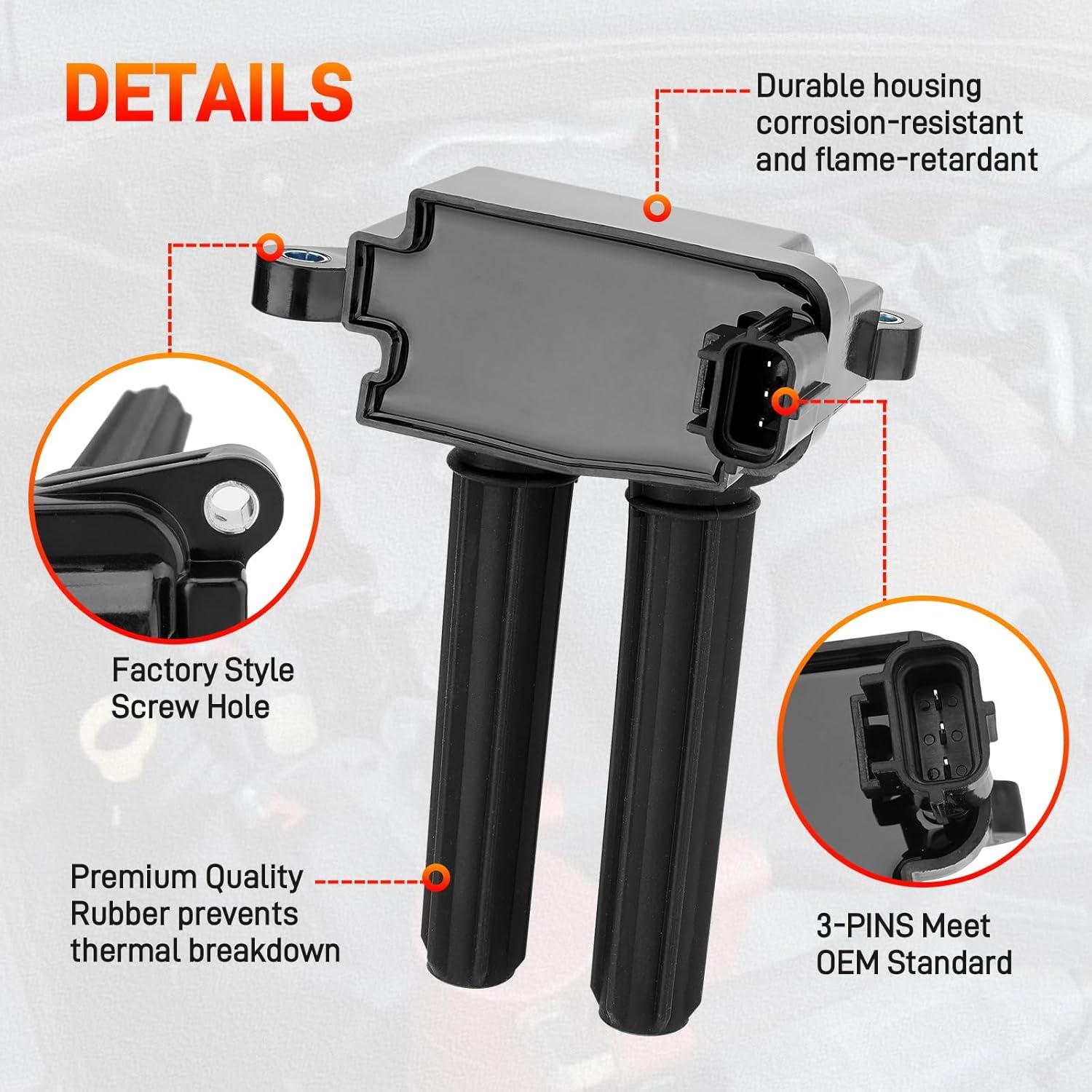 Juego de 8 Bobinas de Encendido GDUKOP UF504 + 16 Bujías Iridio