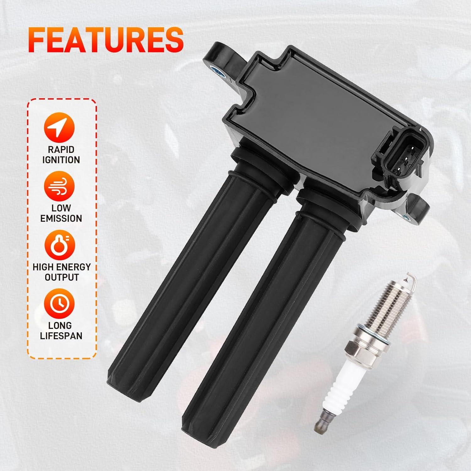 Juego de 8 Bobinas de Encendido GDUKOP UF504 + 16 Bujías Iridio