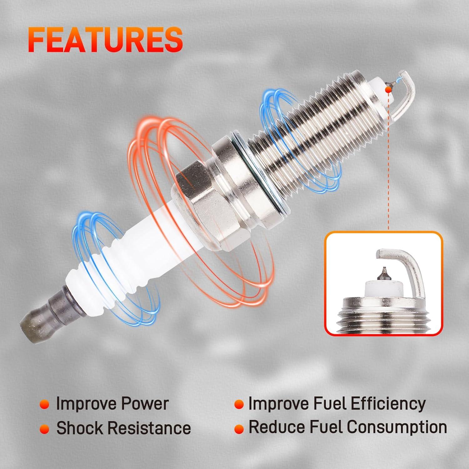 Juego de 8 Bobinas de Encendido GDUKOP UF504 + 16 Bujías Iridio