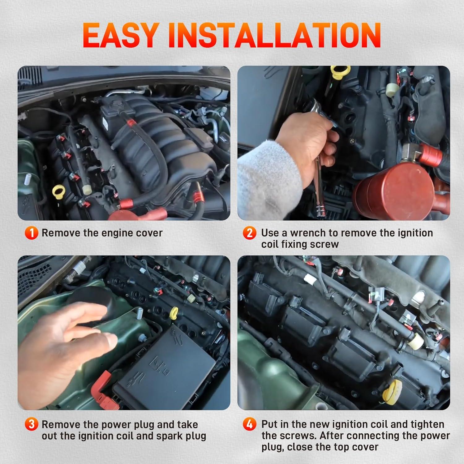 Juego de 8 Bobinas de Encendido GDUKOP UF504 + 16 Bujías Iridio