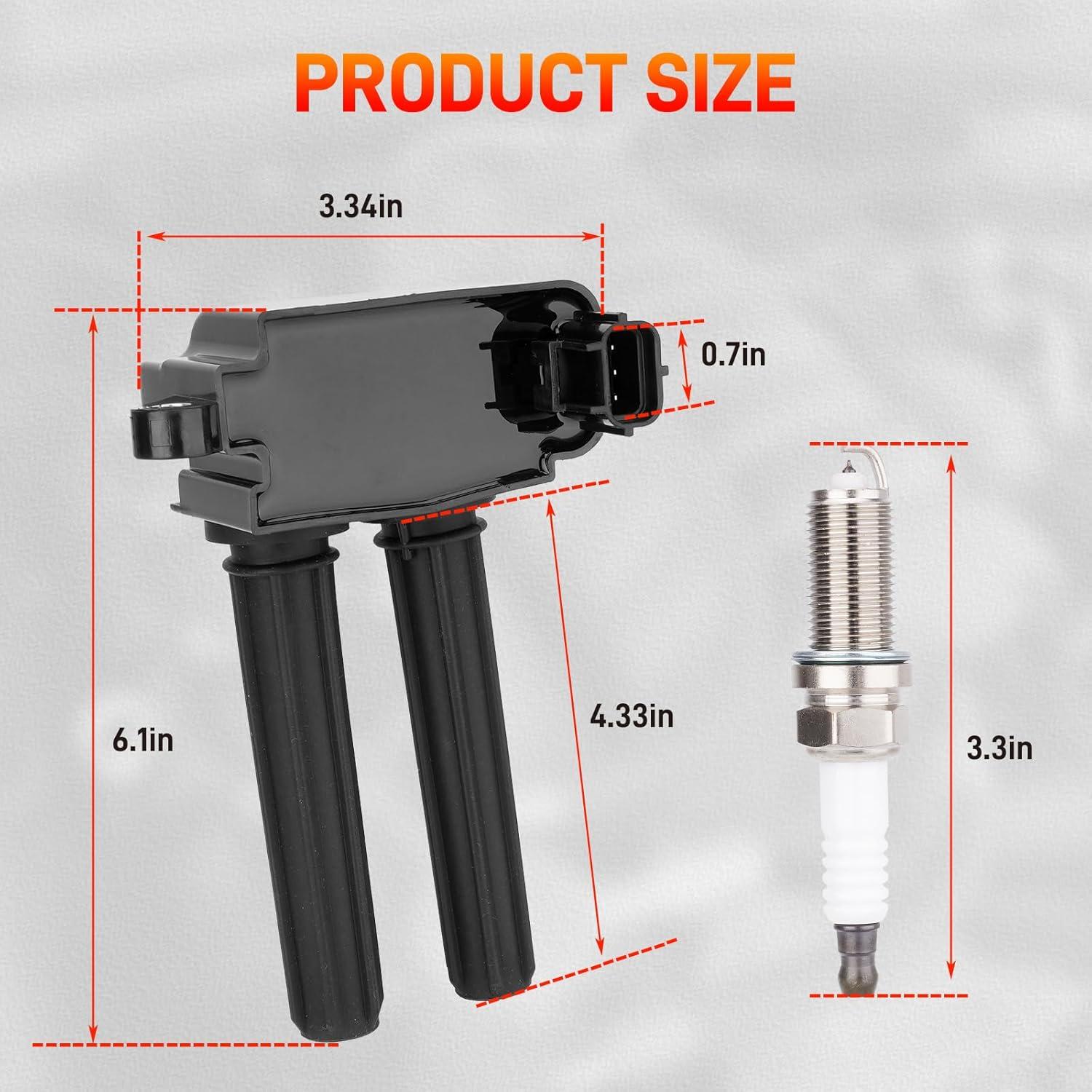 Juego de 8 Bobinas de Encendido GDUKOP UF504 + 16 Bujías Iridio