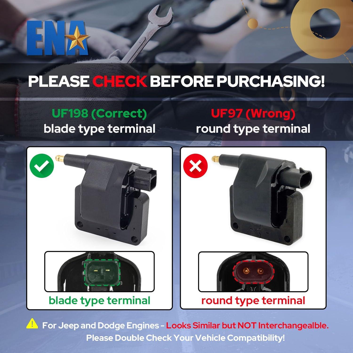 Pack de Bobinas de Encendido ENA C1176 para Dodge Jeep Ram