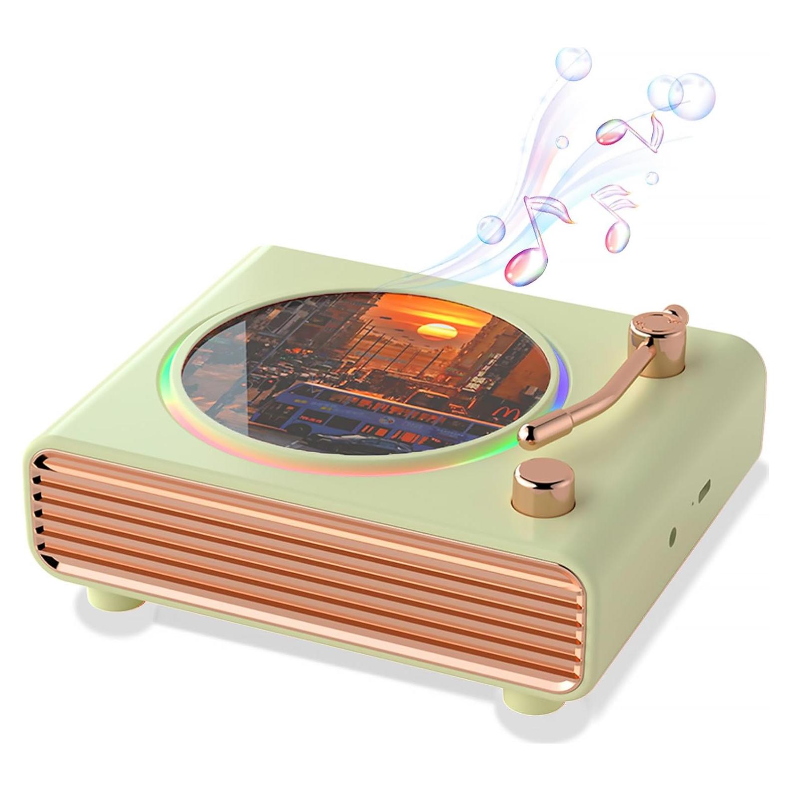 Altavoz Bluetooth Retro Strackvial HDZ730 Verde con Luces