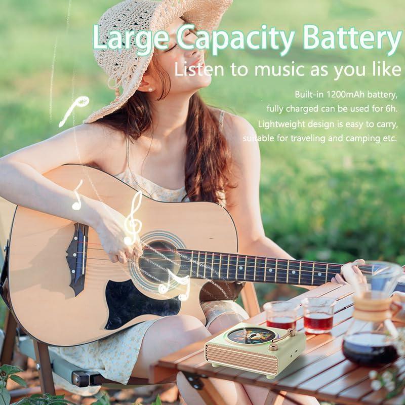 Altavoz Bluetooth Retro Strackvial HDZ730 Verde con Luces