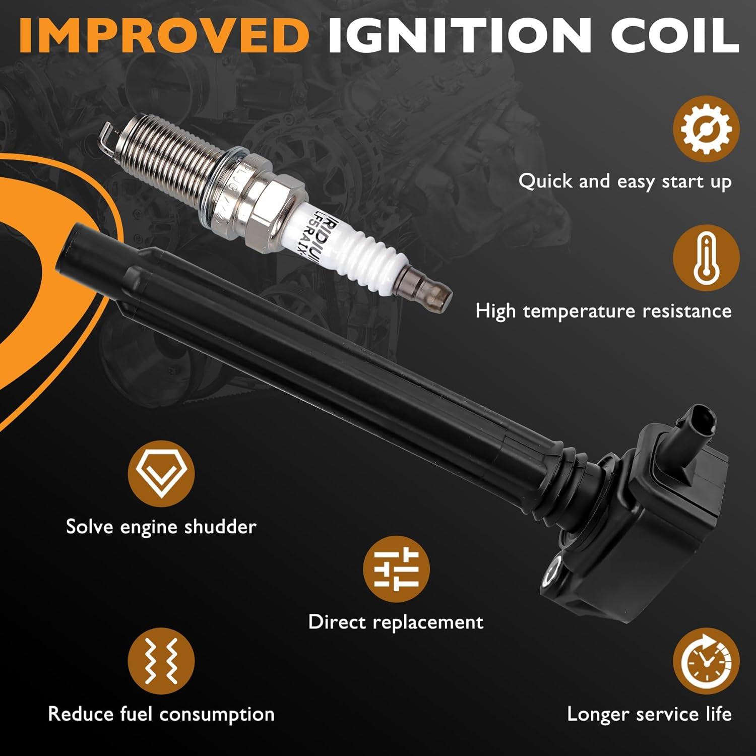 Paquete Bobinas de Encendido HQPASFY UF751 + 4 Bujías Iridio