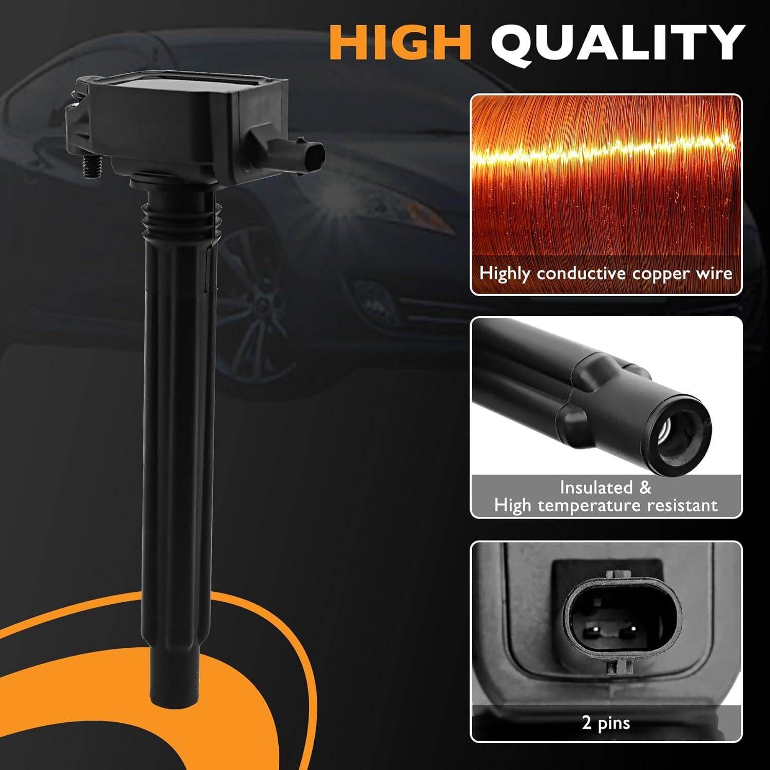 Paquete Bobinas de Encendido HQPASFY UF751 + 4 Bujías Iridio