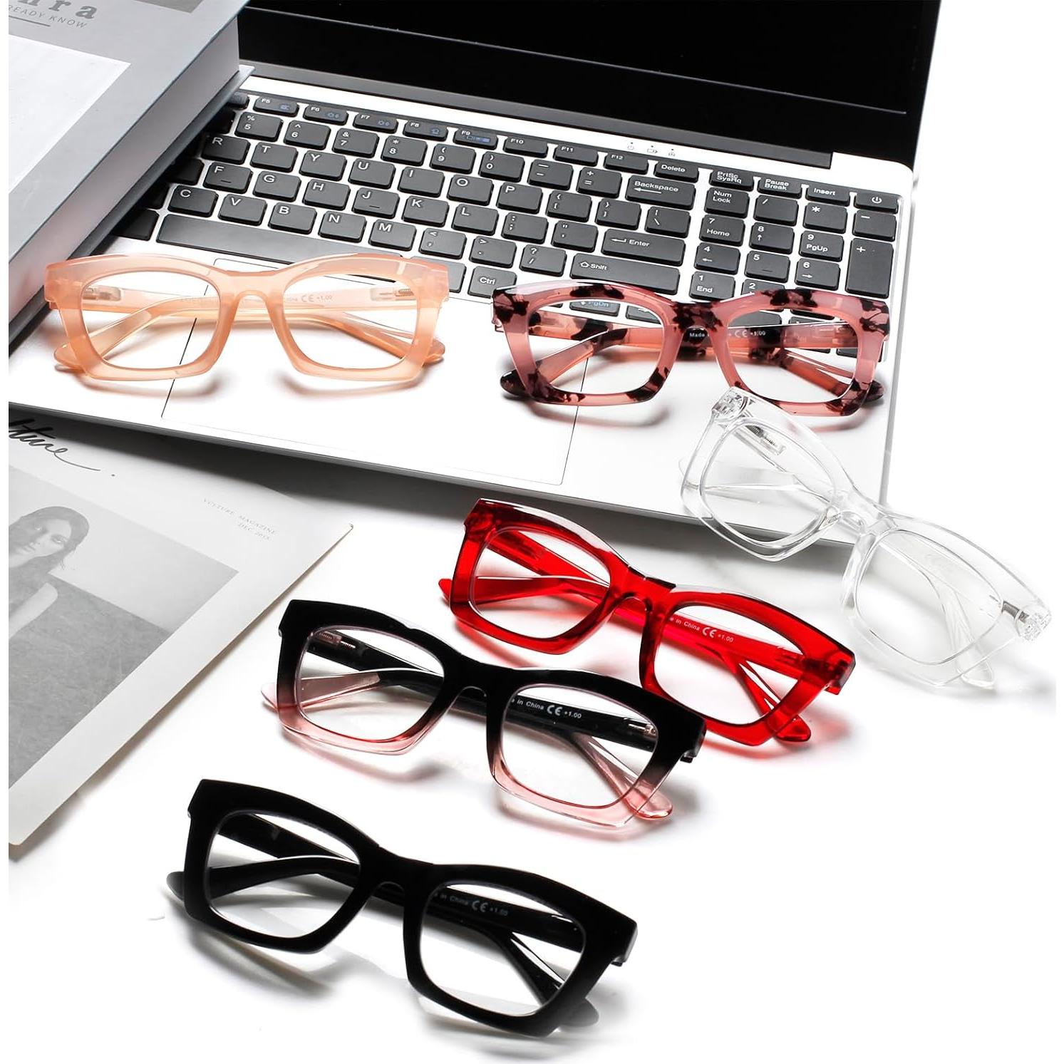 Paquete de 6 Gafas de Lectura ZOECENT con Bloqueo Luz Azul