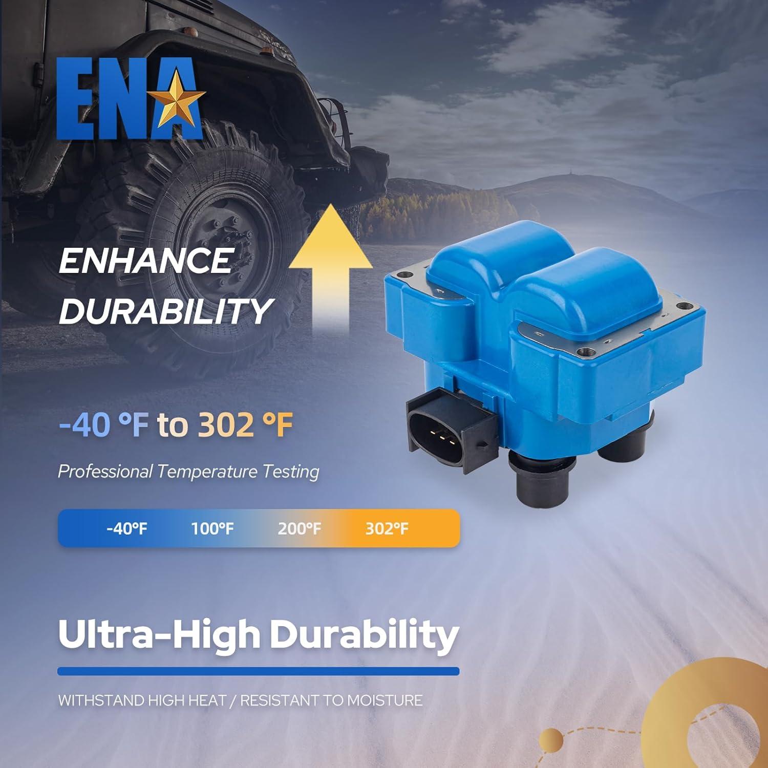 ENA Juego de 2 Bobinas de Encendido y 8 Bujías Platino para Ford