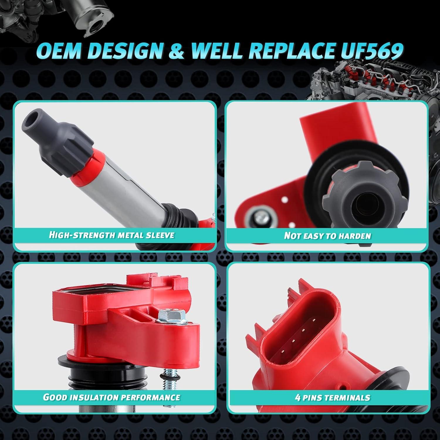 Juego de Bobinas de Encendido Pilida UF569 + Bujías Iridio 41-109
