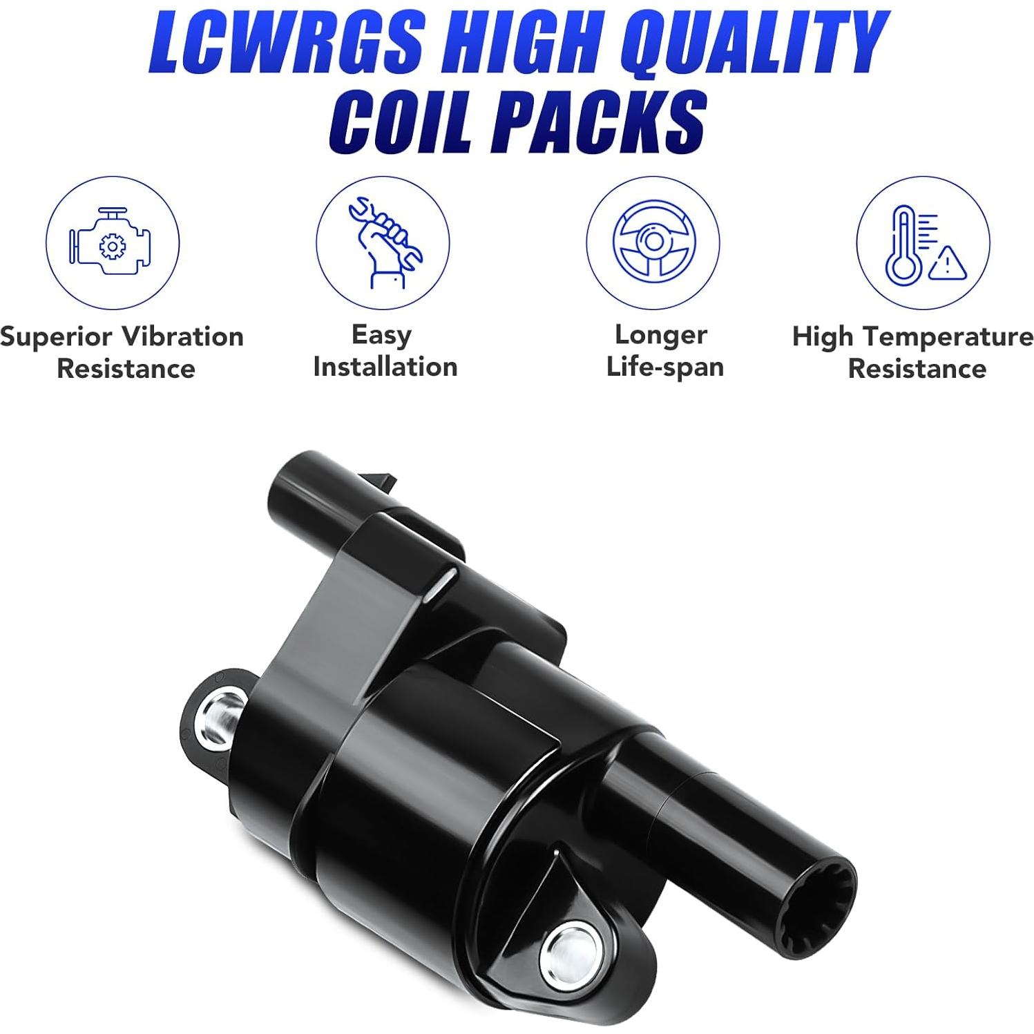 Juego de 8 Bobinas de Encendido y Bujías LCWRGS para Chevy 5.3L 6.2L