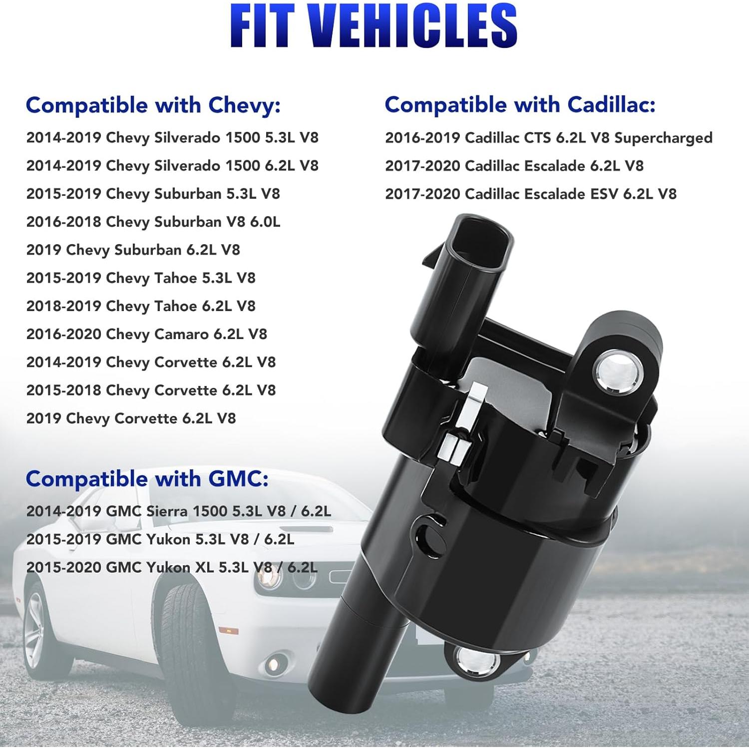 Juego de 8 Bobinas de Encendido y Bujías LCWRGS para Chevy 5.3L 6.2L