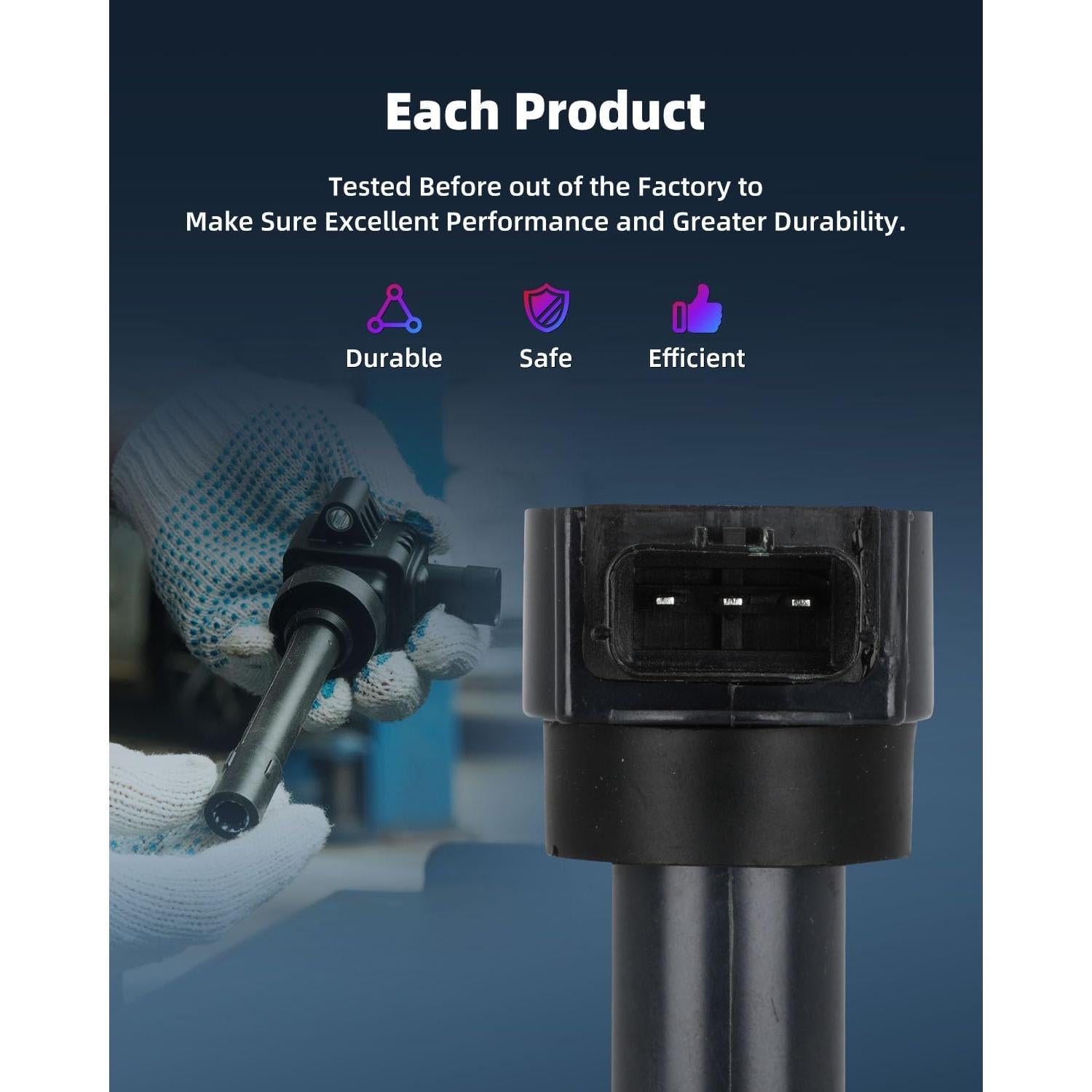 ECCPP 4 Bobinas de Encendido y 4 Bujías de Iridio UF532