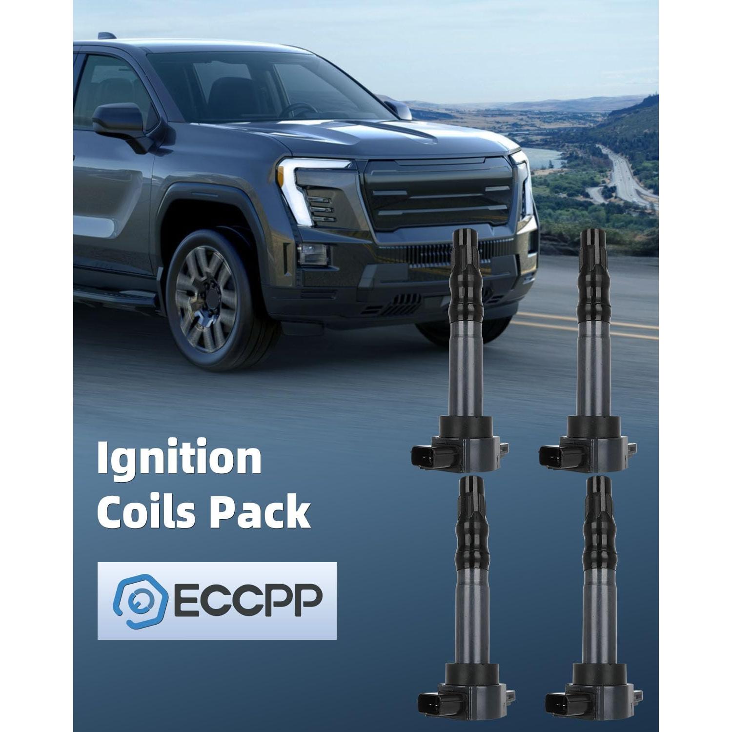 ECCPP 4 Bobinas de Encendido y 4 Bujías de Iridio UF532