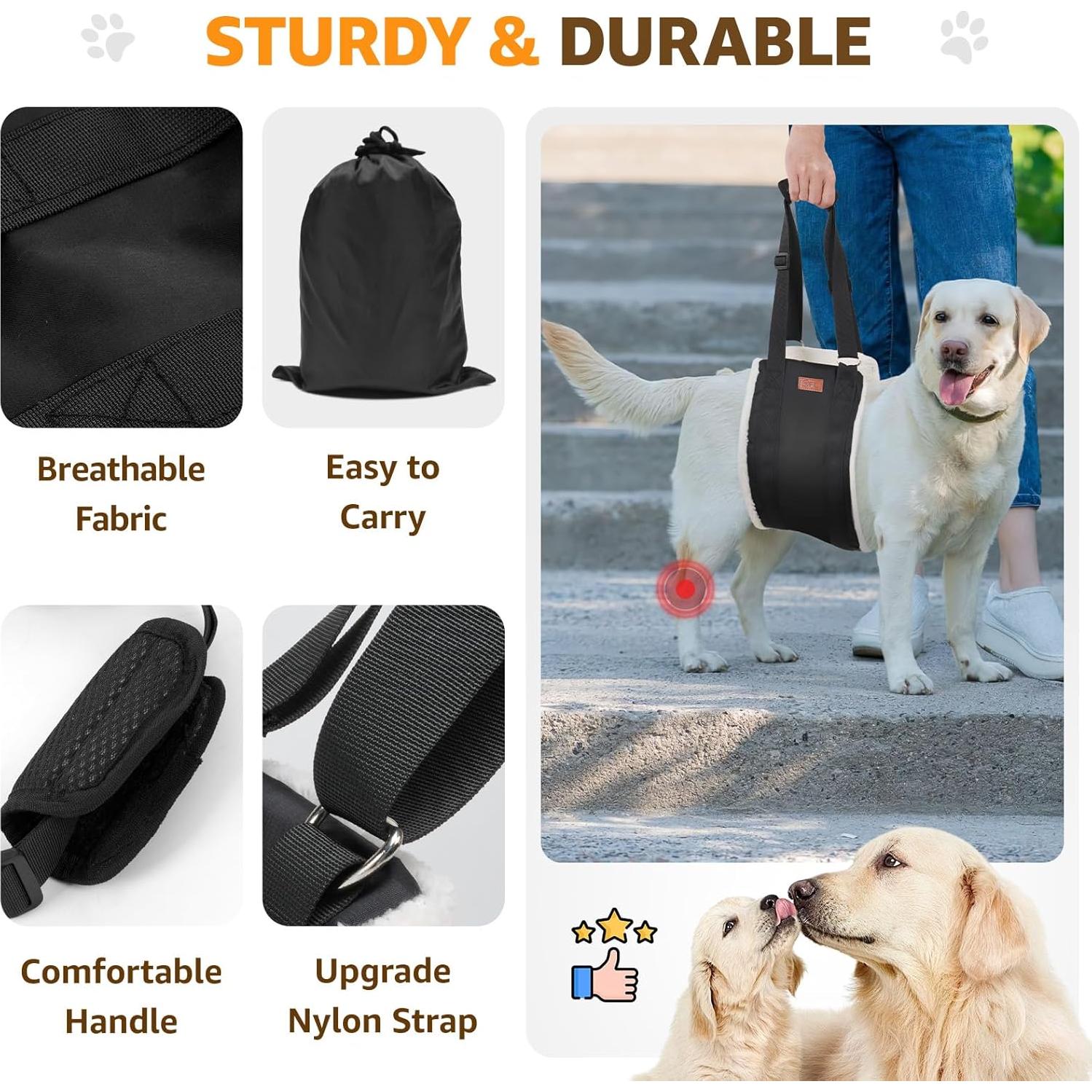 Arnés Elevador para Perros PICK FOR LIFE Grande Negro