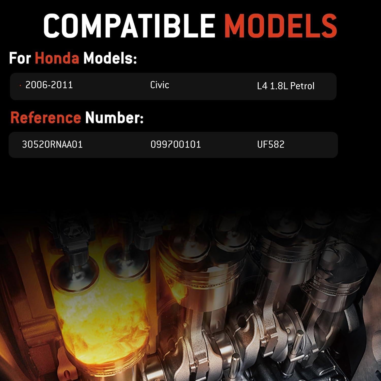 Juego de 4 Bobinas de Encendido y Bujías Iridio HYR UF582 para Honda Civic 1.8L