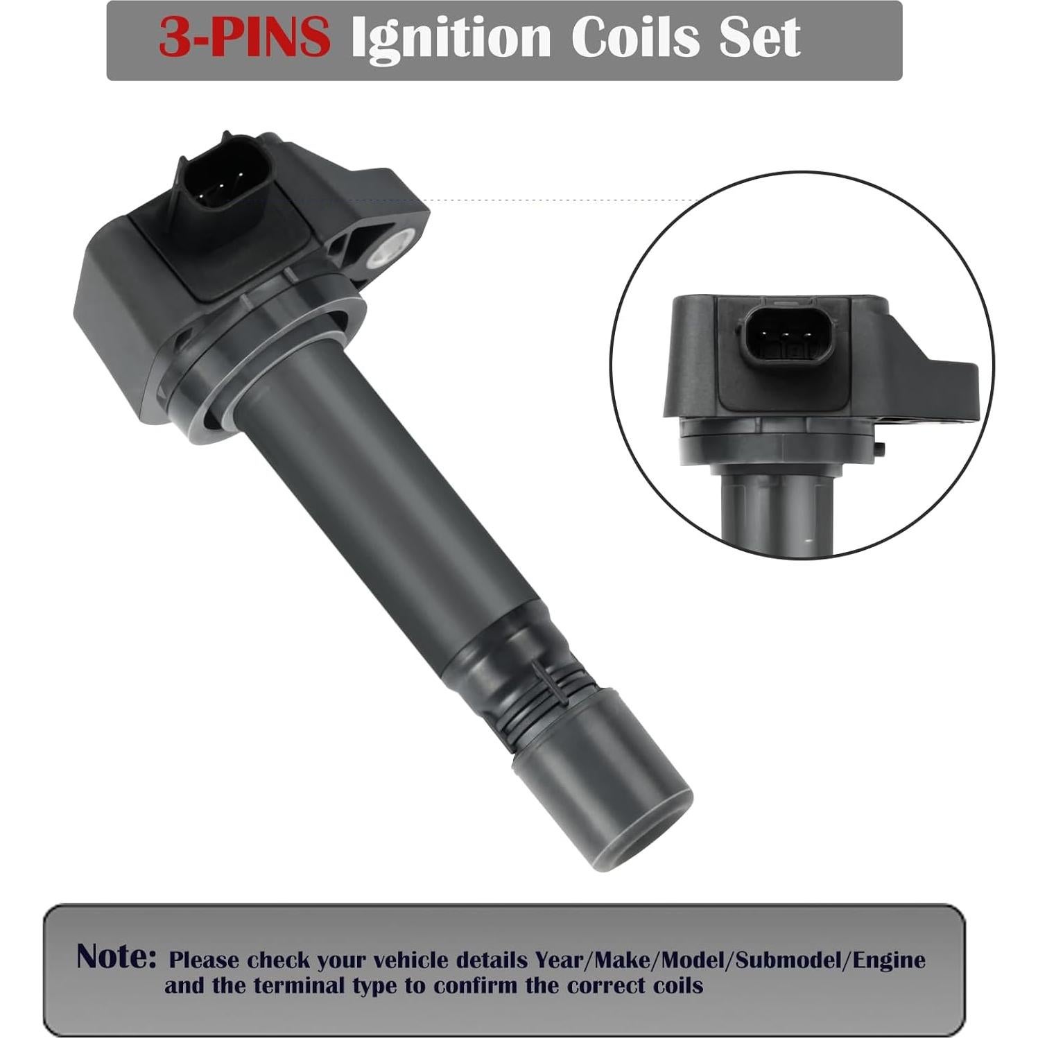 Juego de 4 Bobinas de Encendido LCWRGS para Honda Civic 1.8L 2006-2011