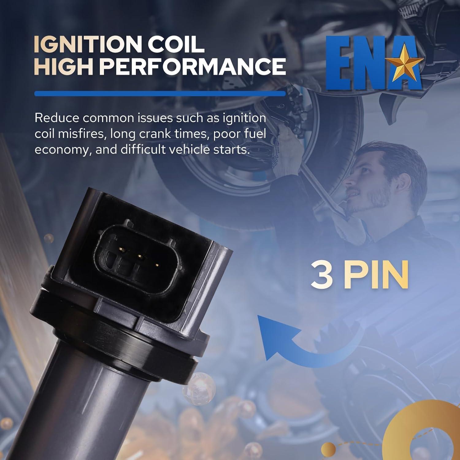 Juego de 4 Bobinas de Encendido ENA UF602 para Honda y Acura