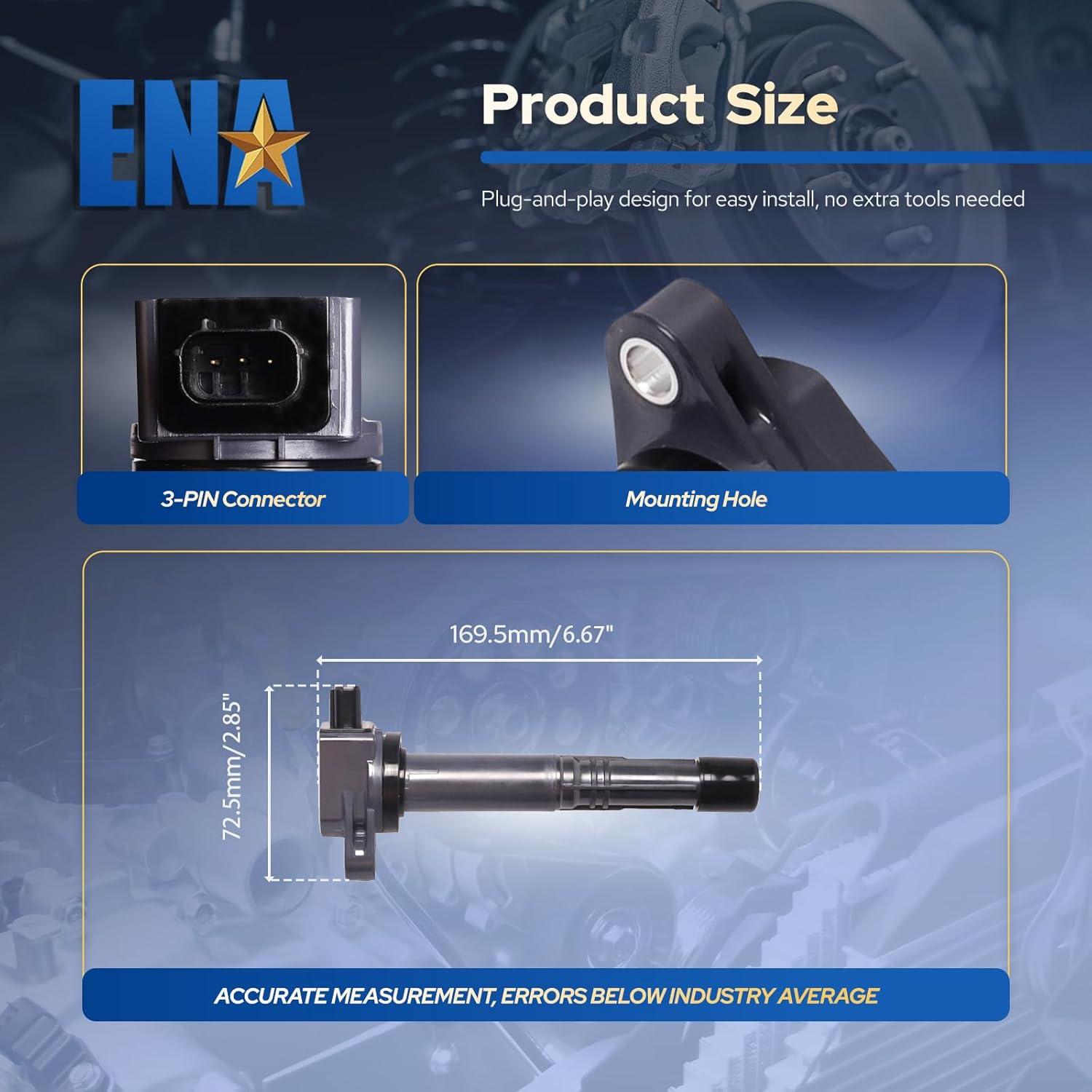 Juego de 4 Bobinas de Encendido ENA UF602 para Honda y Acura