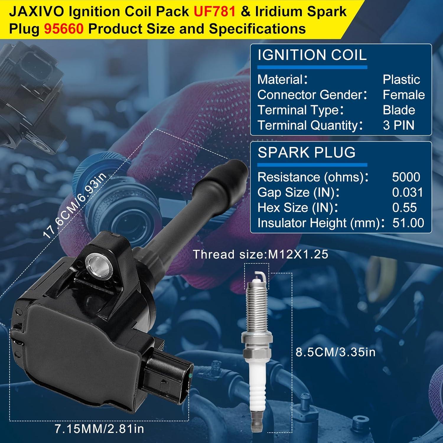 Juego de 4 Bobinas de Encendido Jaxivo UF781 + 4 Bujías 95660