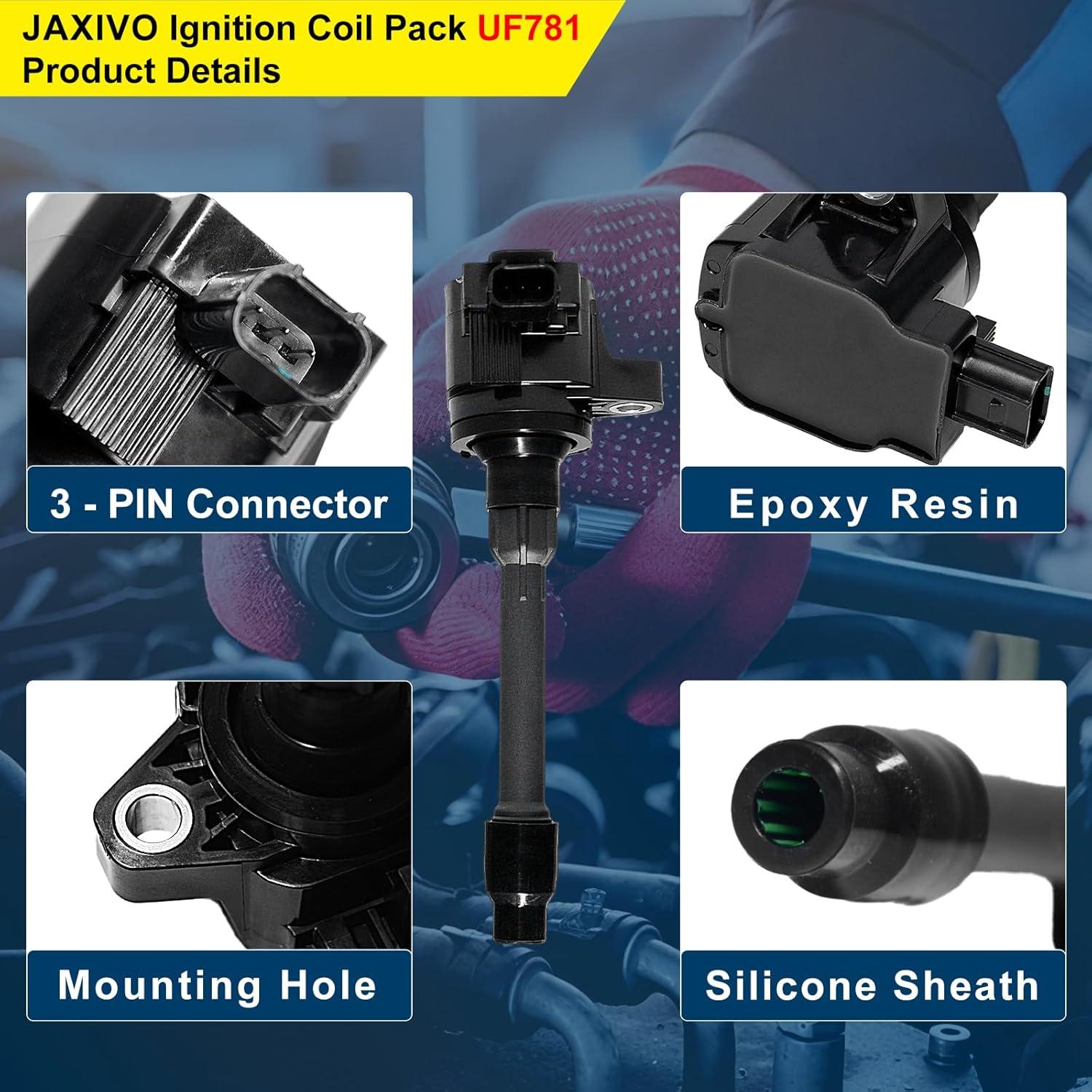 Juego de 4 Bobinas de Encendido Jaxivo UF781 + 4 Bujías 95660