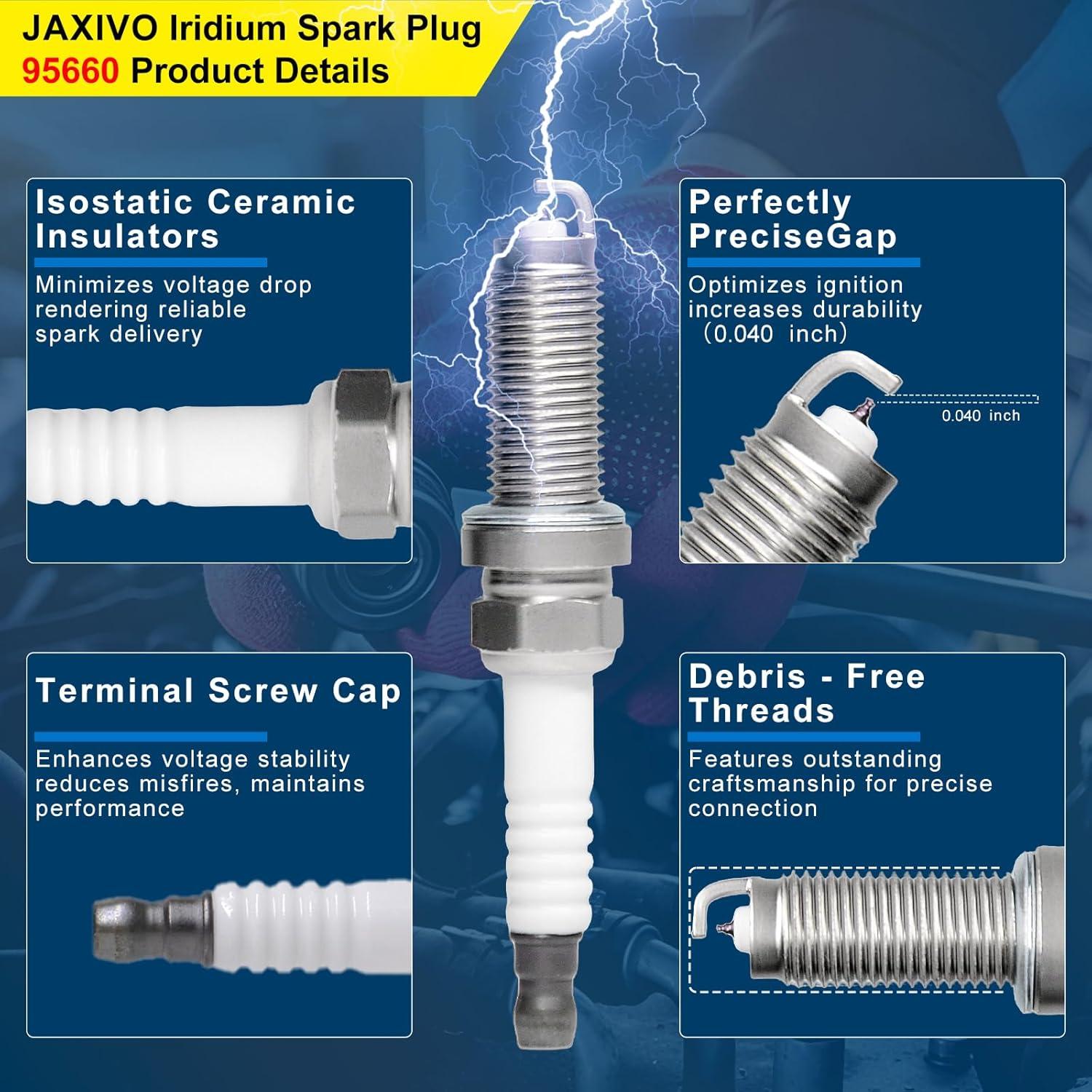 Juego de 4 Bobinas de Encendido Jaxivo UF781 + 4 Bujías 95660