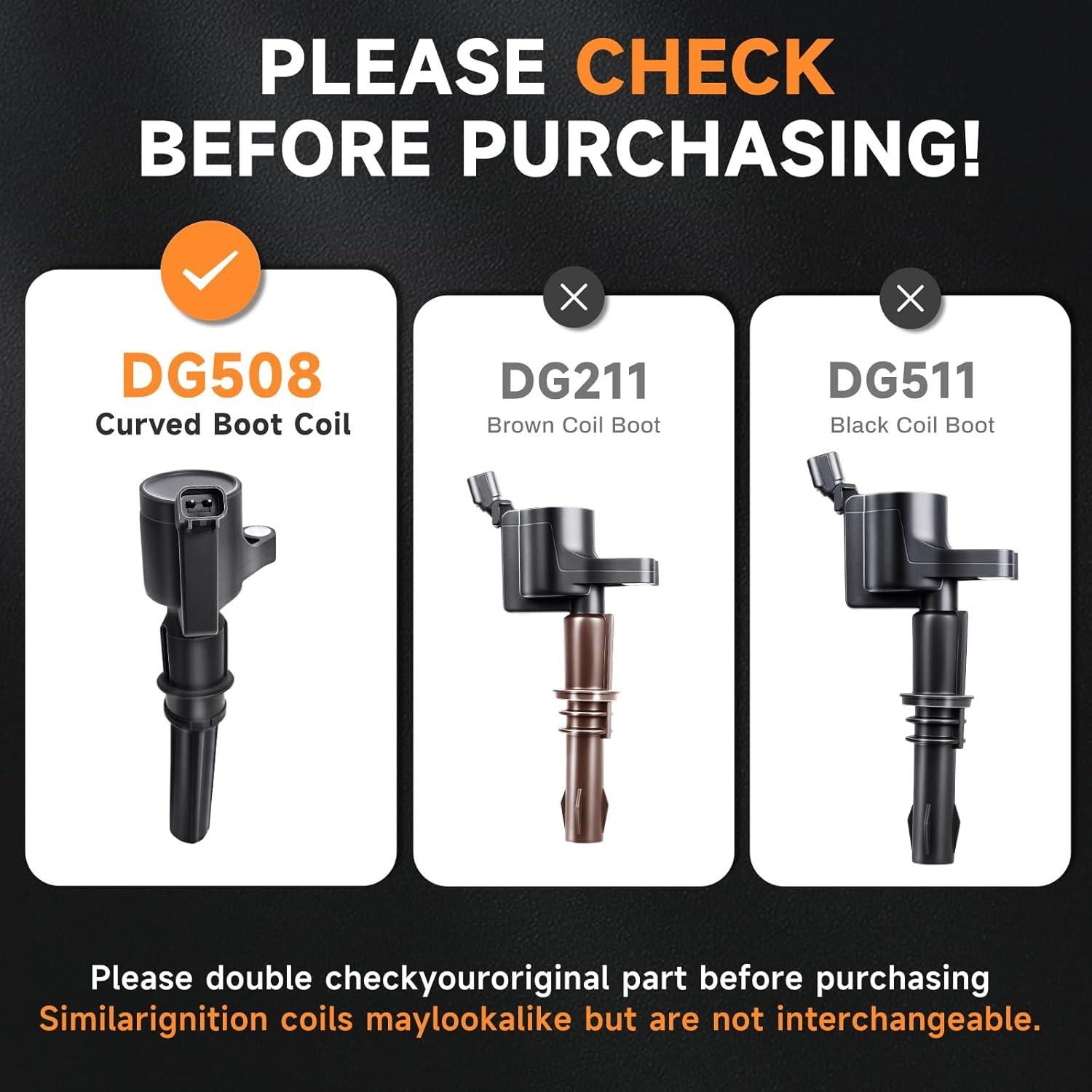 Paquete de 8 bobinas de encendido Motorevo DG508 para Ford