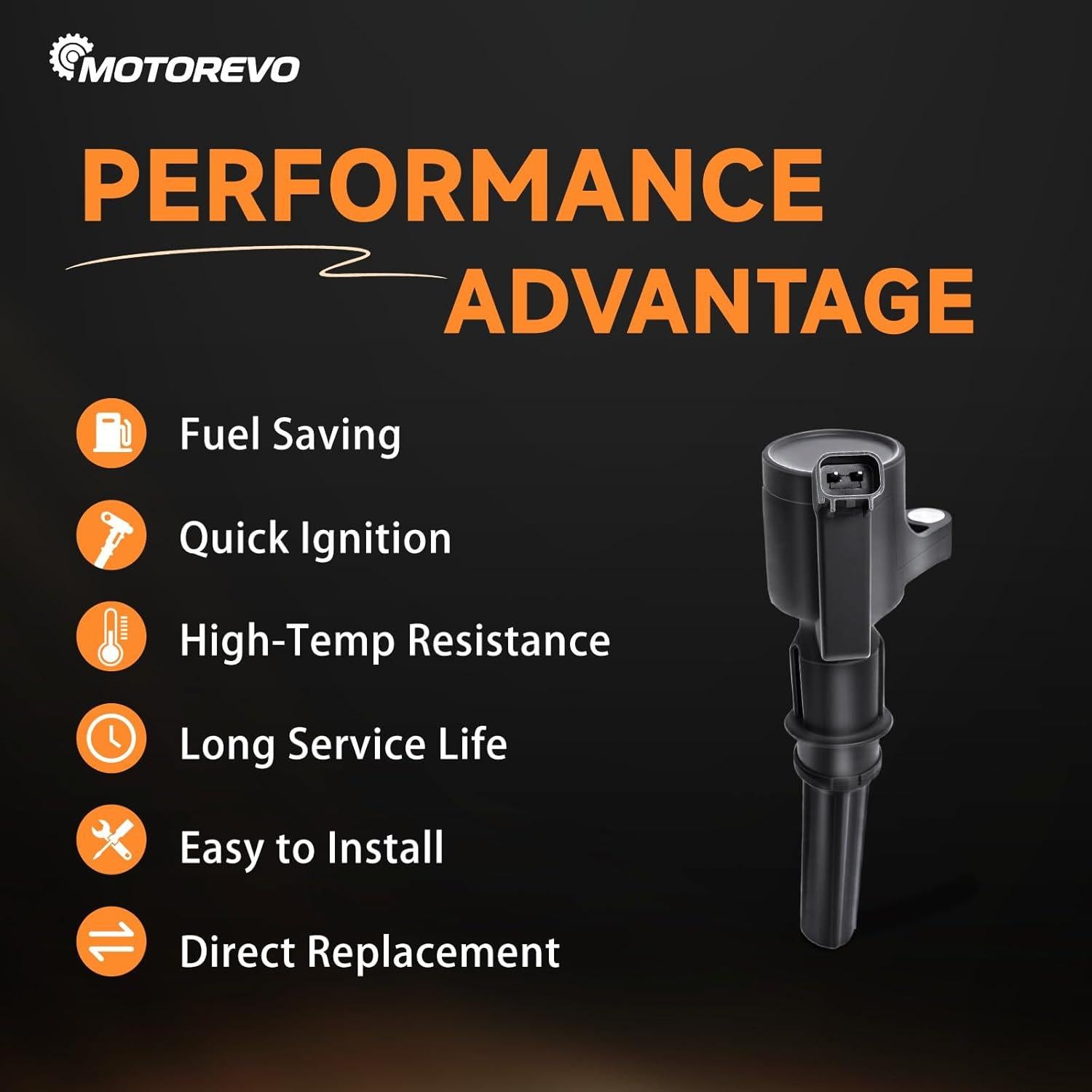 Paquete de 8 bobinas de encendido Motorevo DG508 para Ford