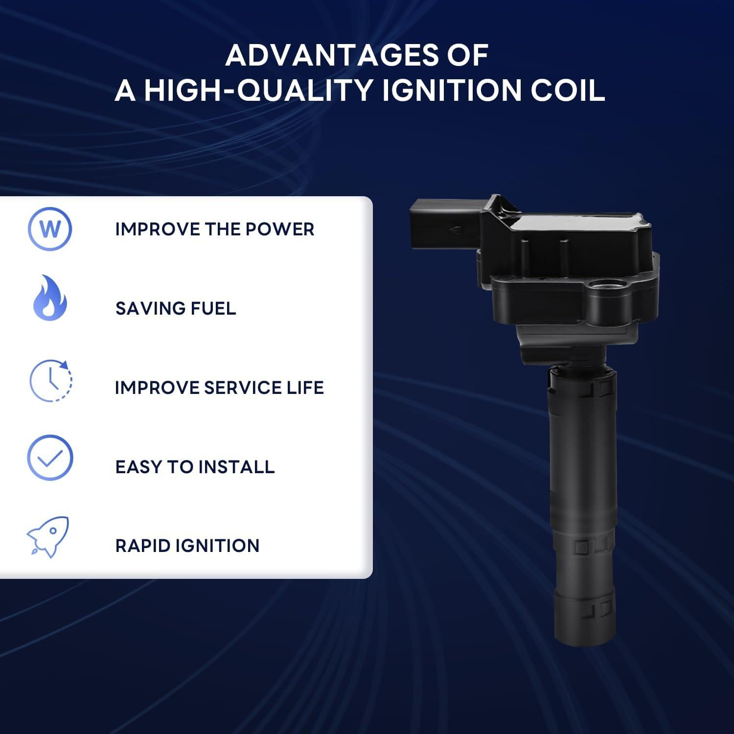 Bobinas de Encendido GAGOLCAR UF658 + Bujías Iridio (Juego de 4) - Compatible Mercedes-Benz