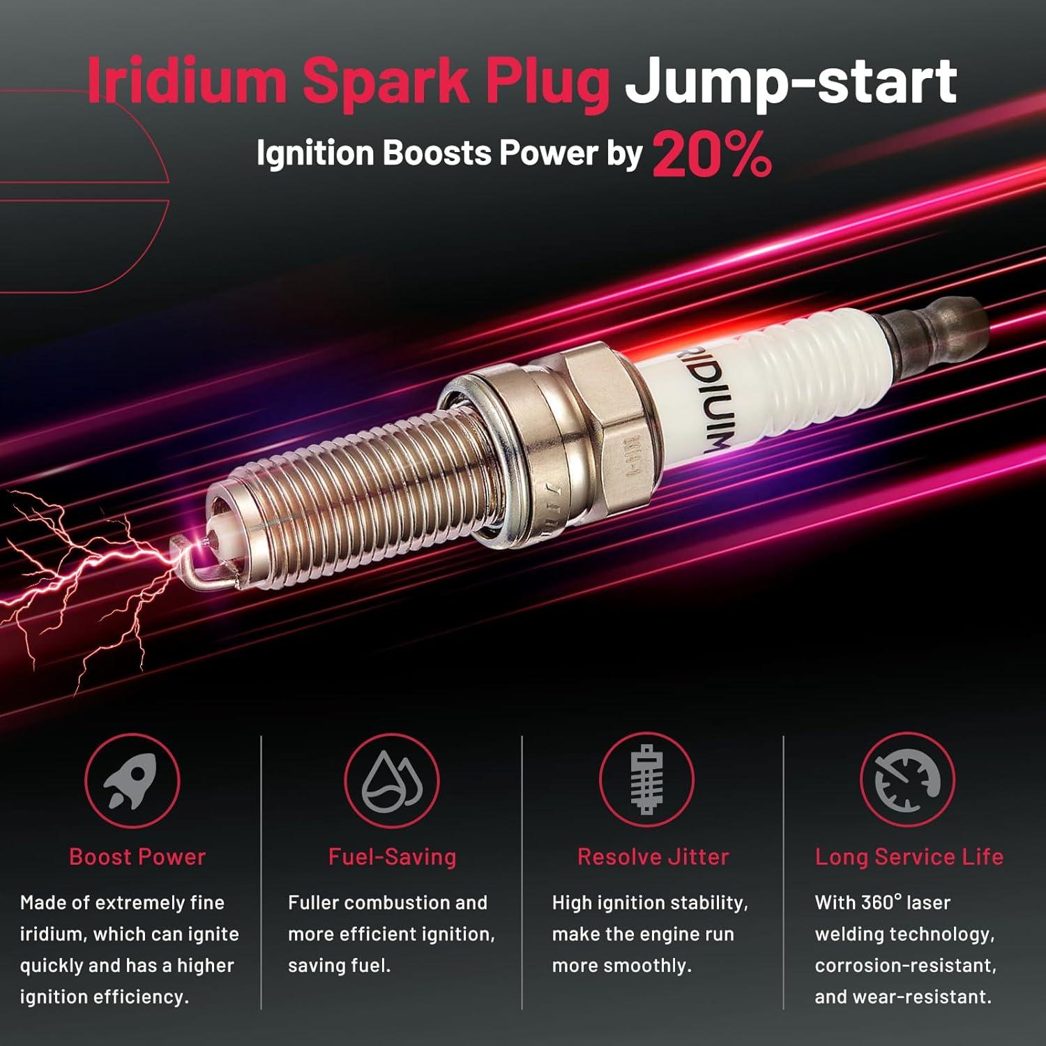 Bobina de Encendido UF535 y Bujías de Iridio 95983 BDFHYK