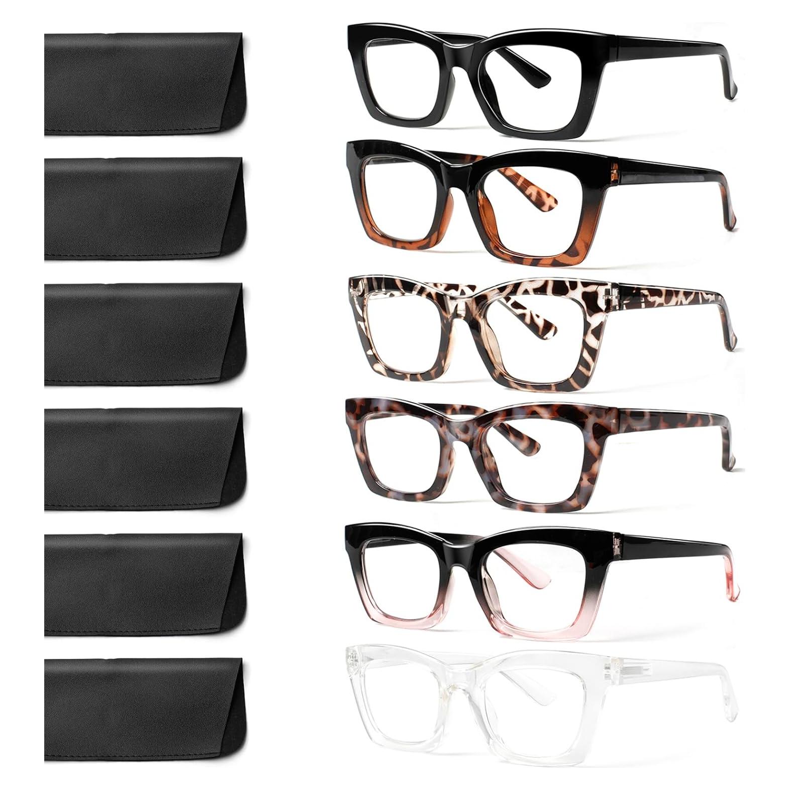 Paquete 6 Gafas de Lectura ZOECENT Estilo Oprah Bloqueo Luz Azul