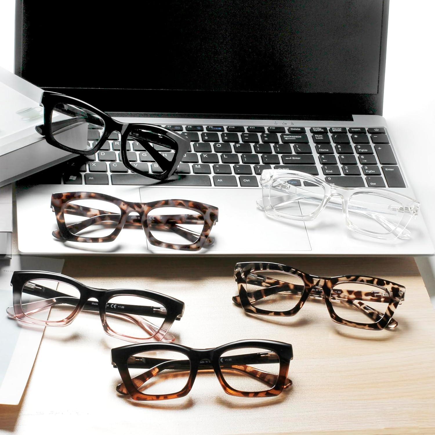 Paquete 6 Gafas de Lectura ZOECENT Estilo Oprah Bloqueo Luz Azul